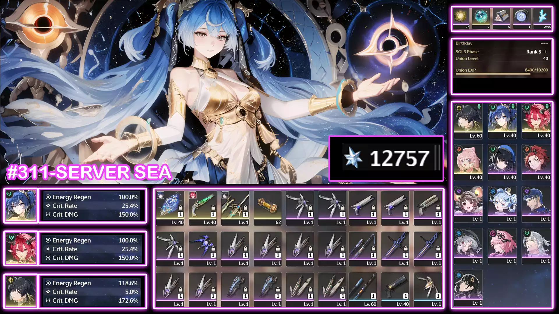 acc ngon giá rẻ , còn dư 12k5 đá , sever sea