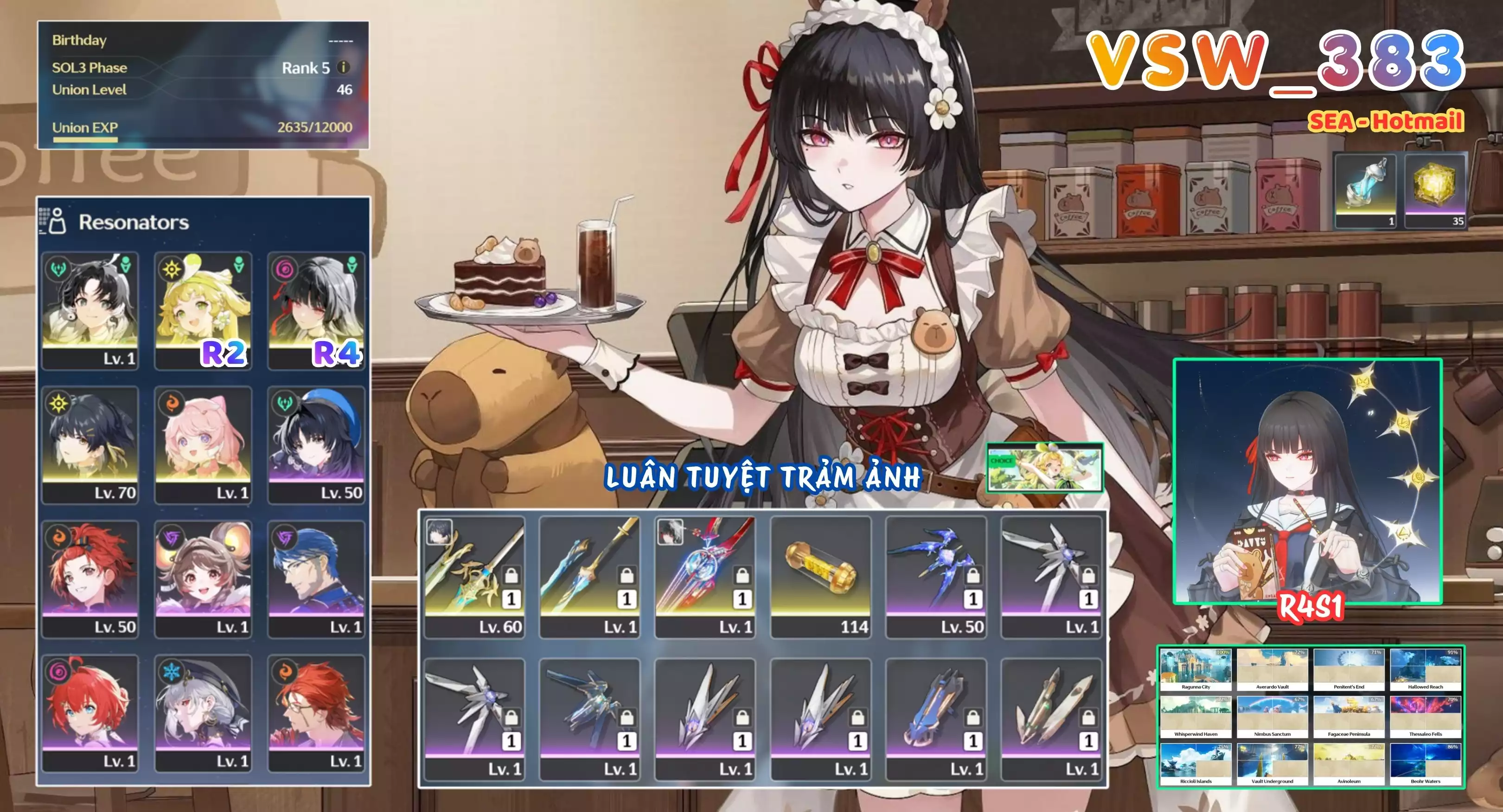 [ VSW_383 SIÊU PHẨM TUYỆT LUÂN TRẢM ẢNH ] CHISA R4 TRẤN + VERINA R2 + JIANXIN + ENCORE + MAIN TRẤN. ZIN BANNER 5* TỰ CHỌN. 35 NHỰA. ZIN NHIỀU QUEST / EVENT!!