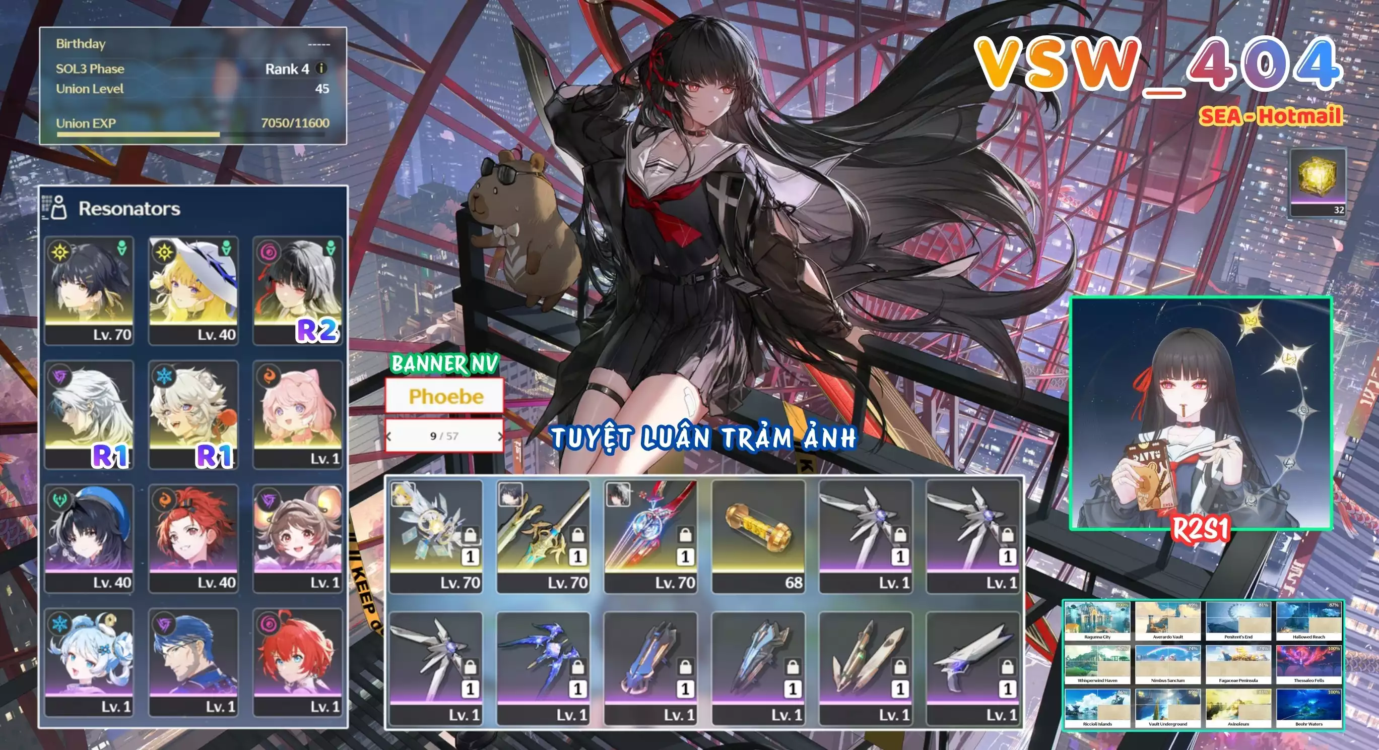 [ VSW_404 SIÊU PHẨM TUYỆT LUÂN TRẢM ẢNH ] CHISA R2 TRẤN + PHOEBE TRẤN + CALCHARO R1 + LINGYANG R1 + ENCORE. 9 TRANG BANNER LIMIT. 32 NHỰA. CÒN NHIỀU QUEST / EVENT!!