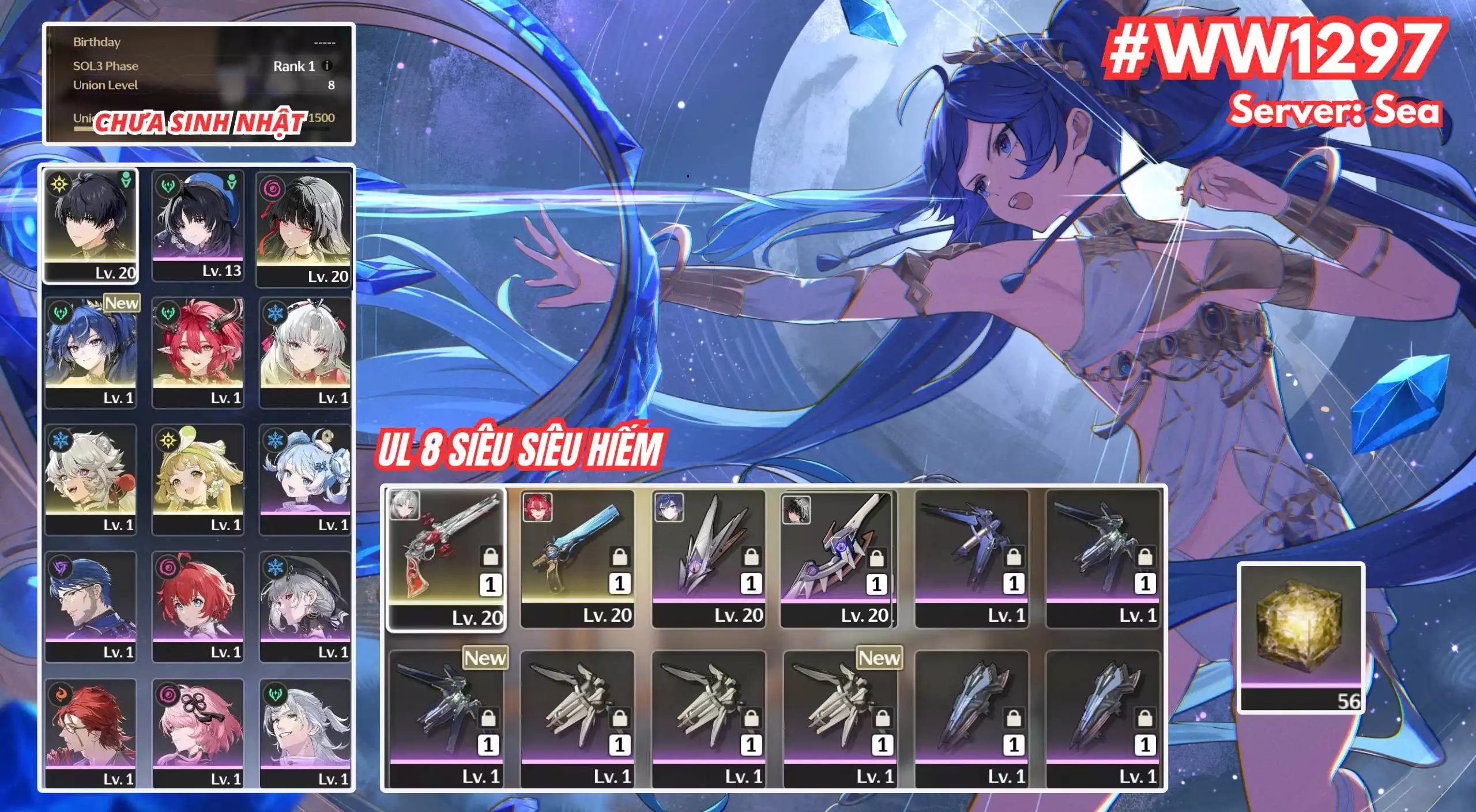 [ ACC VIP ] WW1297 CIACCONA + CARLOTTA R0A1 + Iuno + Chisa  UL 8  Siêu HIẾM