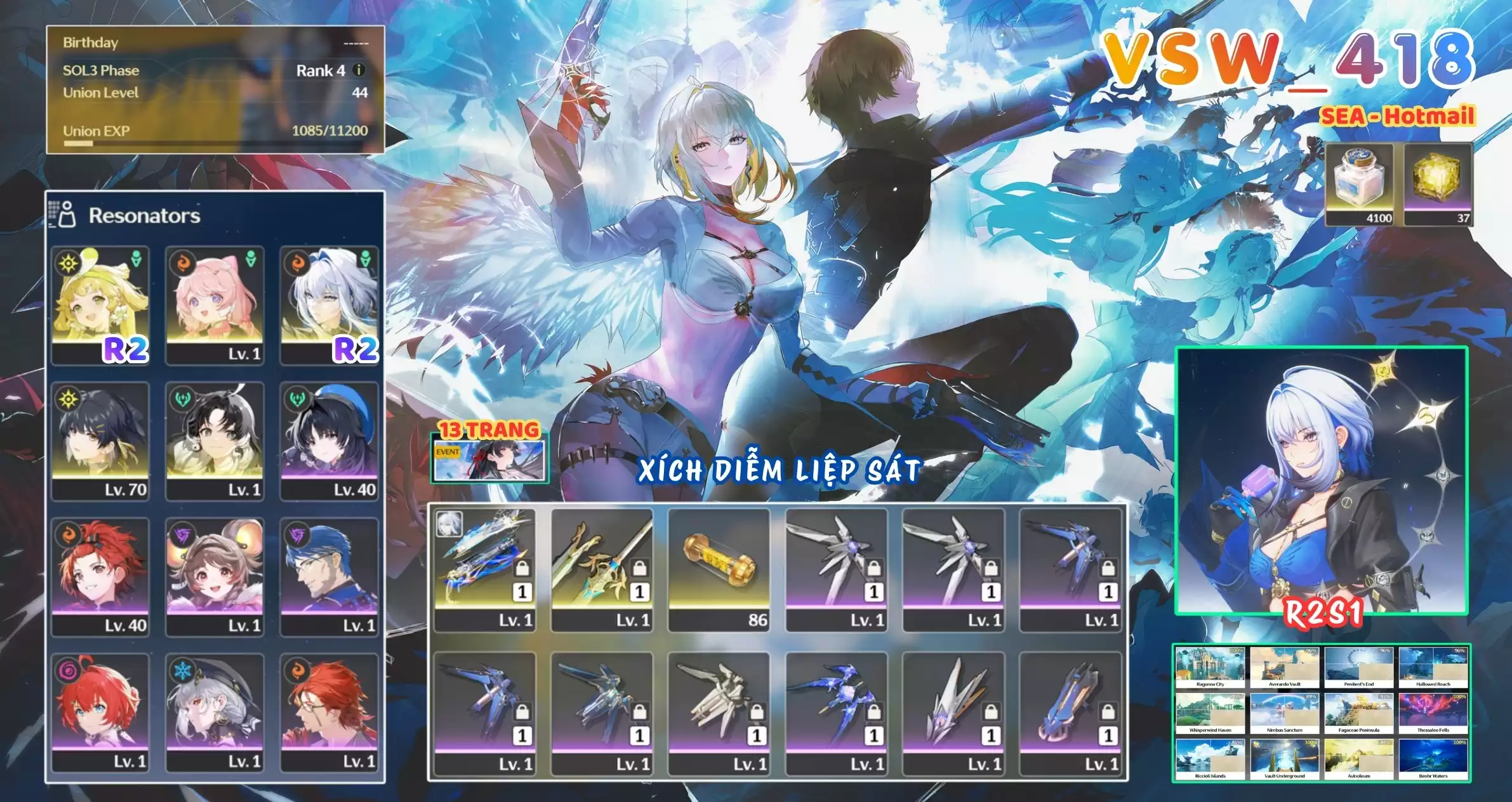 [ VSW_418 SIÊU PHẨM XÍCH DIỄM LIỆP SÁT / CHƯA SN! ] GALBRENA R2 TRẤN + VERINA R2 + JIANXIN + ENCORE. 13 TRANG BANNER LIMIT. 37 NHỰA. CÒN NHIỀU QUEST / EVENT!!