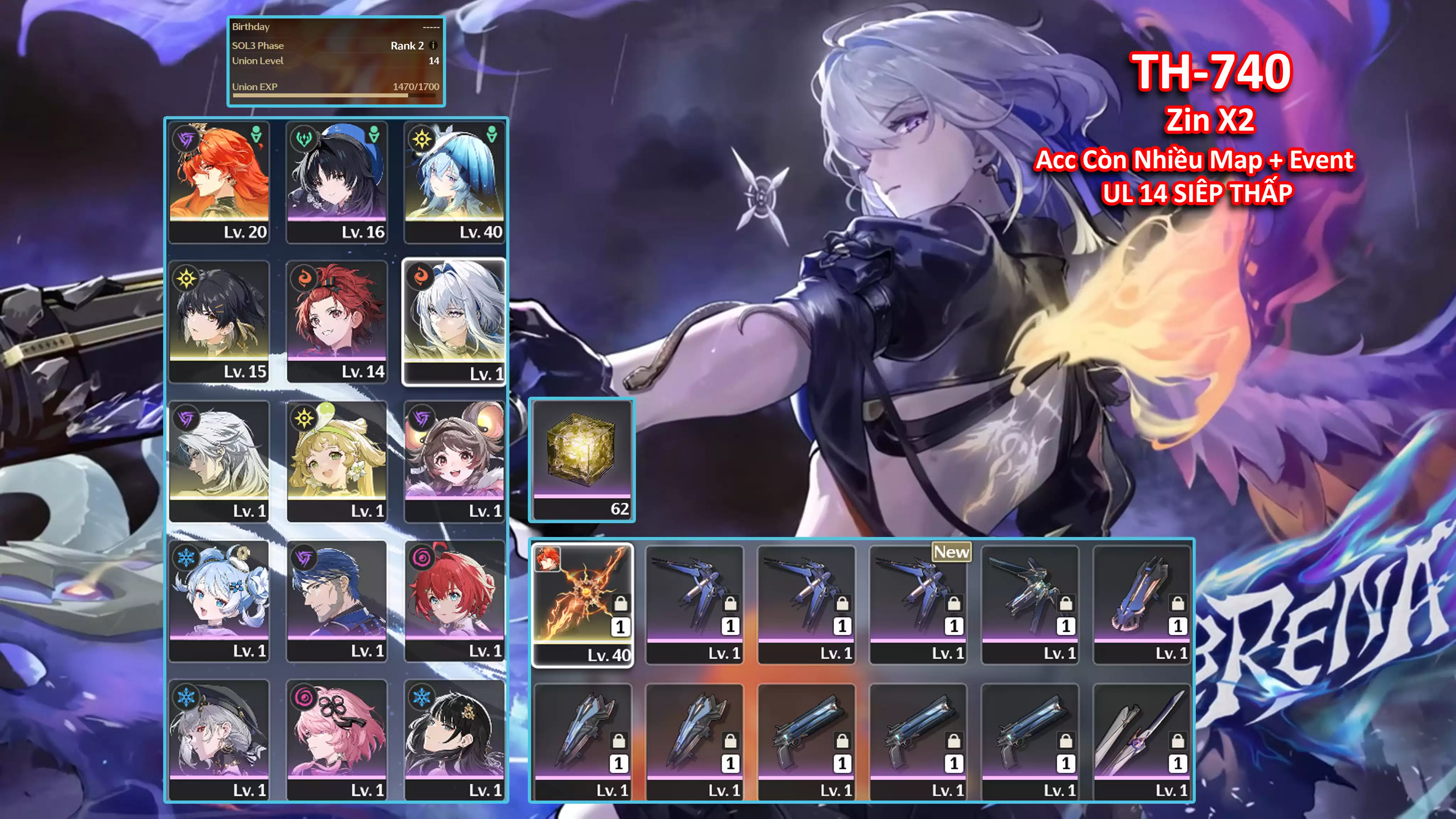 [Siêu Phẩm UL THẤP ] TH-740 Augusta (Trấn) + Shorekeeper + Galbrena + Verina + Calcharo