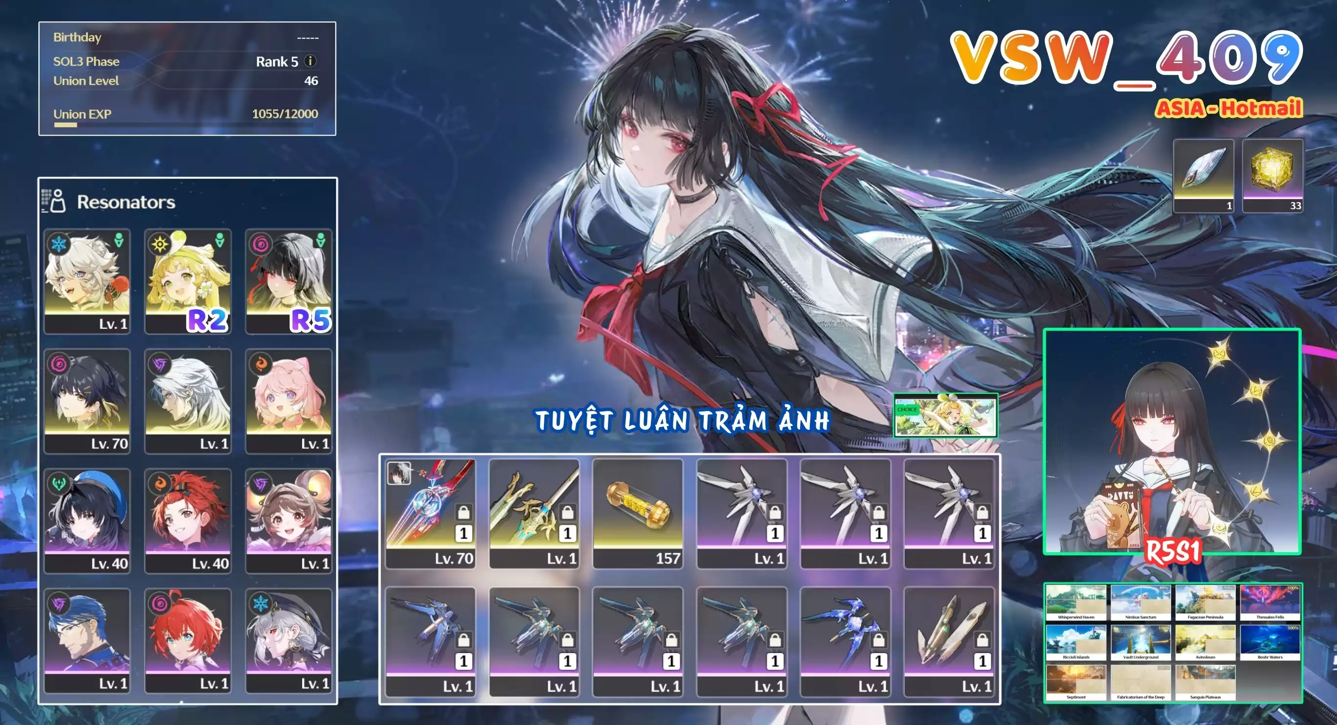 [ VSW_409 SIÊU PHẨM TUYỆT LUÂN TRẢM ẢNH / ASIA/ CHƯA SN! ] CHISA R5 TRẤN + VERINA R2 + CALCHARO + ENCORE. 33 NHỰA. ZIN BANNER 5* TỰ CHỌN. CÒN NHIỀU QUEST / EVENT!!