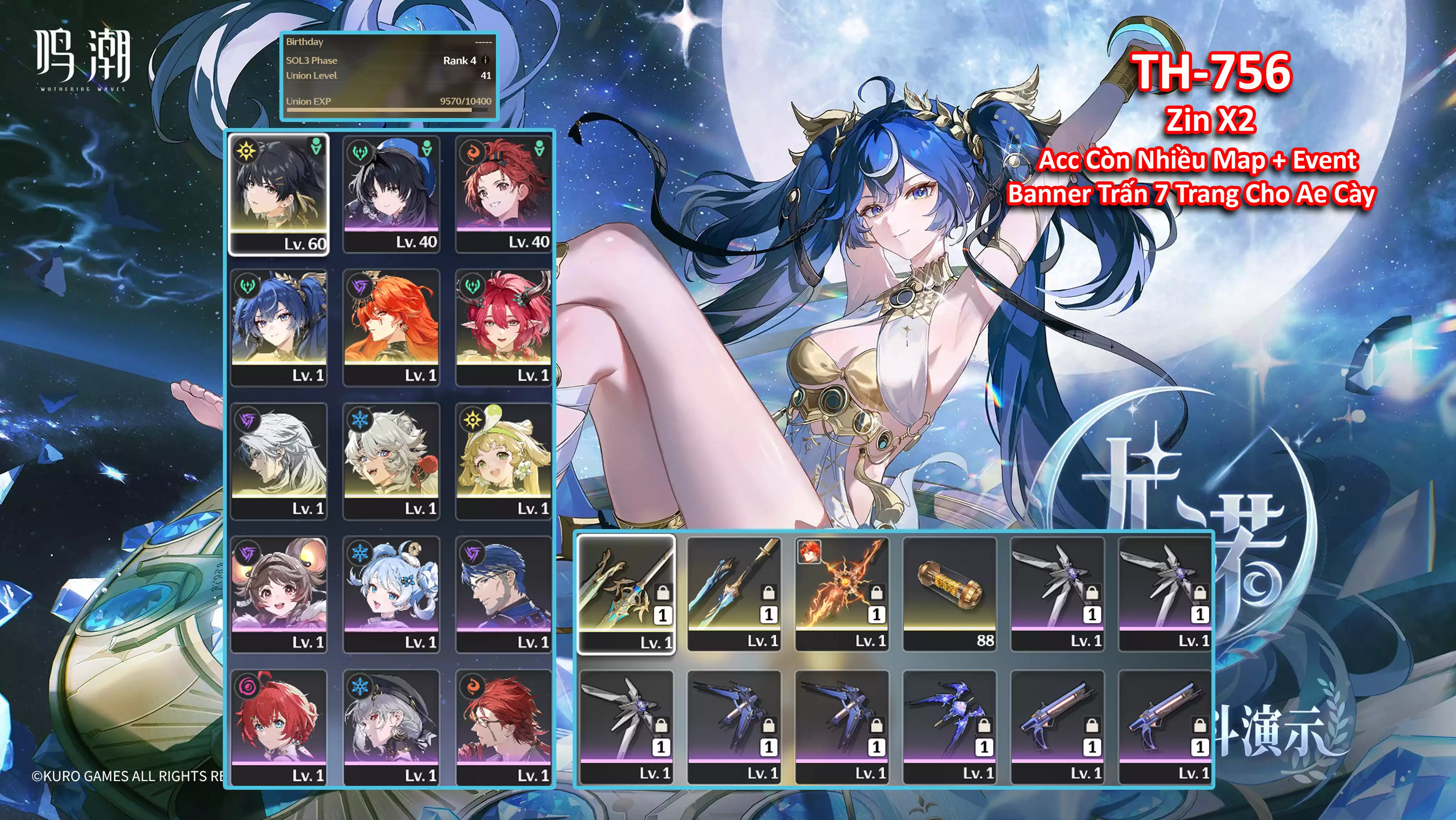 [Siêu Phẩm ] TH-756 Augusta (Trấn) + Iuno +Ciaccona + Banner trấn 7 Trang Cho ae Banner Sau Cày Trấn Iuno