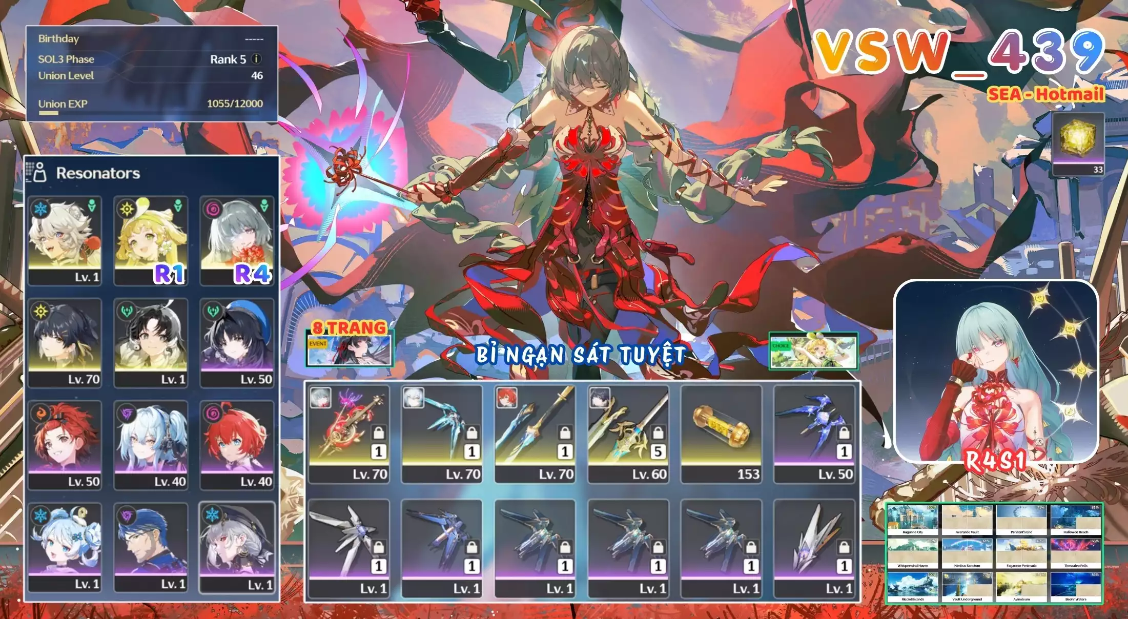 [ VSW_439 SIÊU PHẨM BỈ NGẠN SÁT TUYỆT / CHƯA SN! ] PHROLOVA R4 TRẤN + VERINA R1 + LINGYANG + JIANXIN + MAIN TRẤN. 8 TRANG BANNER LIMIT. 33 NHỰA. ZIN BANNER 5* TỰ CHỌN. CÒN NHIỀU QUEST / EVENT!