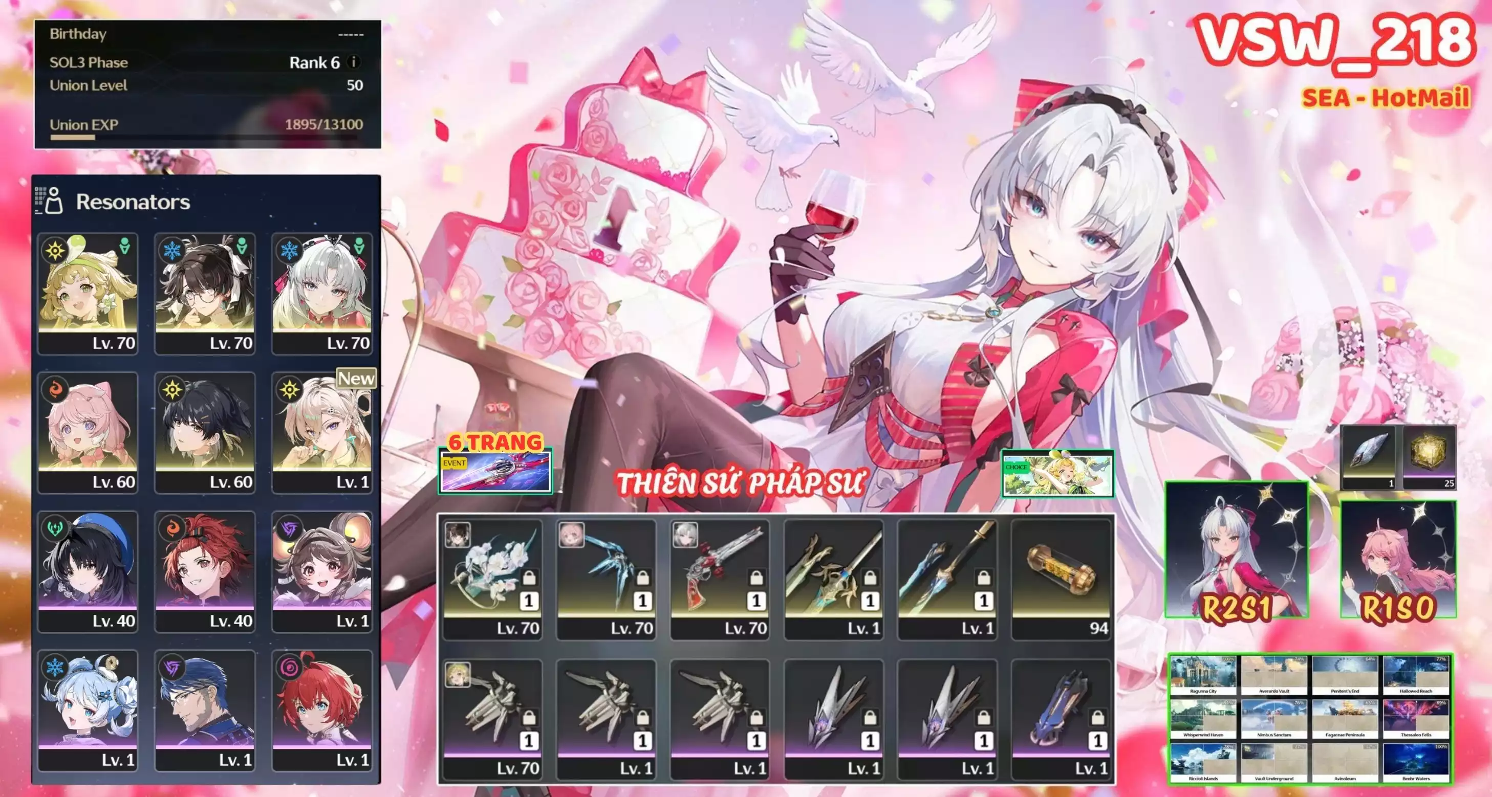 [ VSW_218 SIÊU PHẨM THIÊN NỮ XẠ KÍCH ] LYNEA + CARLOTTA R2 TRẤN + ZHE ZHY TRẤN + VERINA + ENCORE R1 + MAIN TRẤN. 6 TRANG BANNER TRẤN. 25 NHỰA. CÒN NHIỀU QUEST / EVENT!!