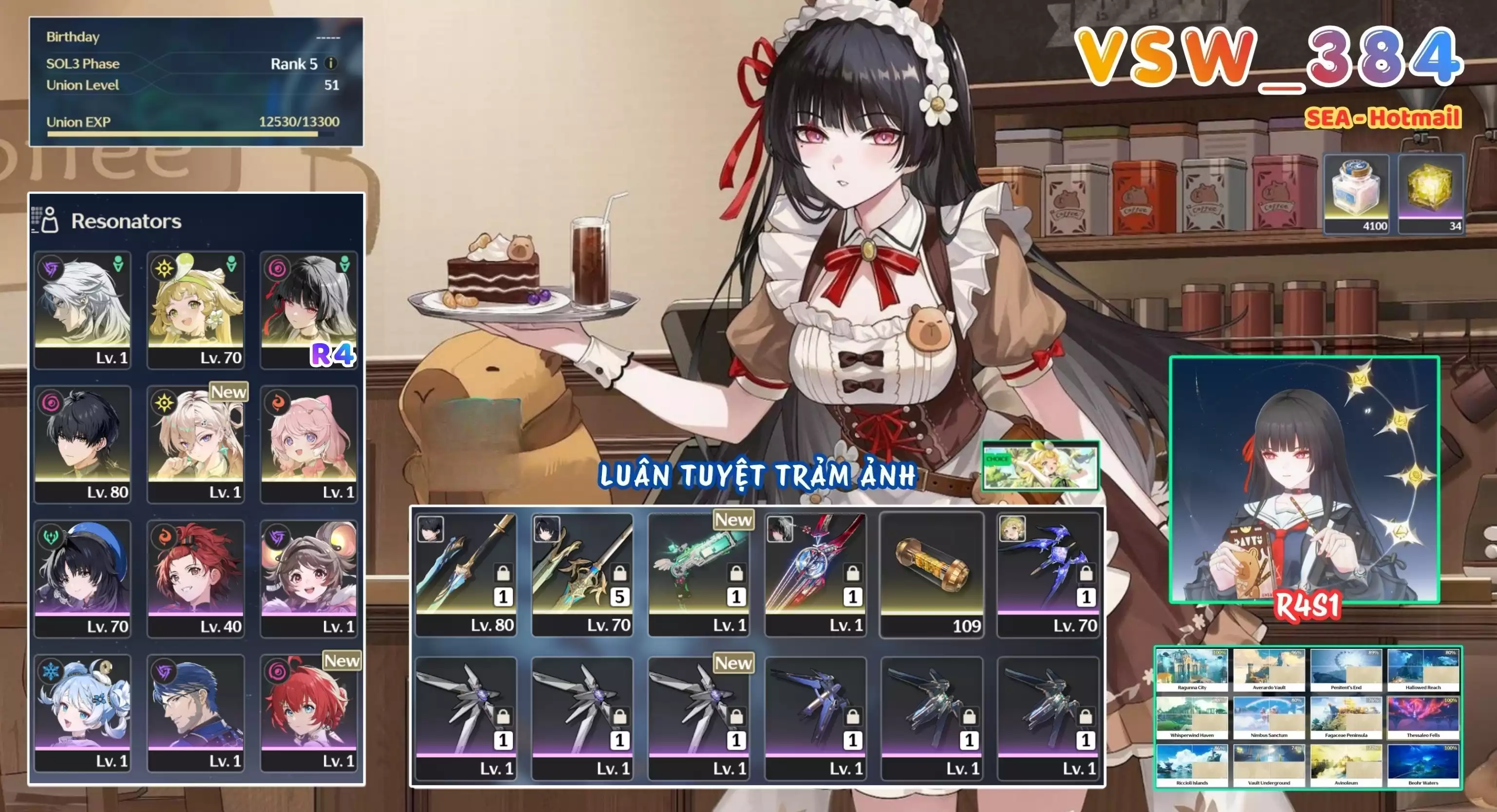 [ VSW_384 SIÊU PHẨM TUYỆT LUÂN TRẢM ẢNH ] LYNEA TRẤN + CHISA R4 TRẤN + VERINA + CALCHARO + ENCORE + MAIN TRẤN. ZIN BANNER 5* TỰ CHỌN. 35 NHỰA. ZIN NHIỀU QUEST / EVENT!!