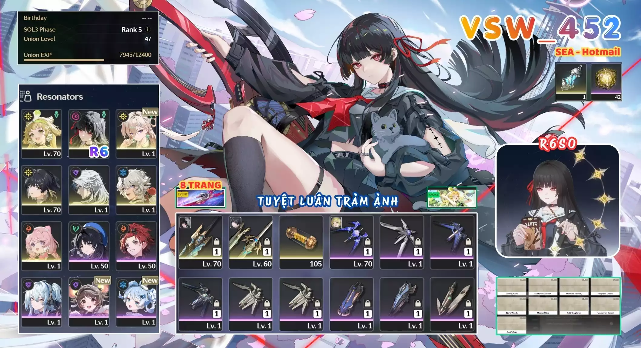 [ VSW_452 SIÊU PHẨM TUYỆT LUÂN TRẢM ẢNH / CHƯA SN! ] CHISA R6 + LYNEA + CALCHARO TRẤN + ENCORE + VERINA. 8 TRANG BANNER TRẤN. 42 NHỰA. ZIN BANNER 5* TỰ CHỌN. CÒN NHIỀU QUEST / EVENT!