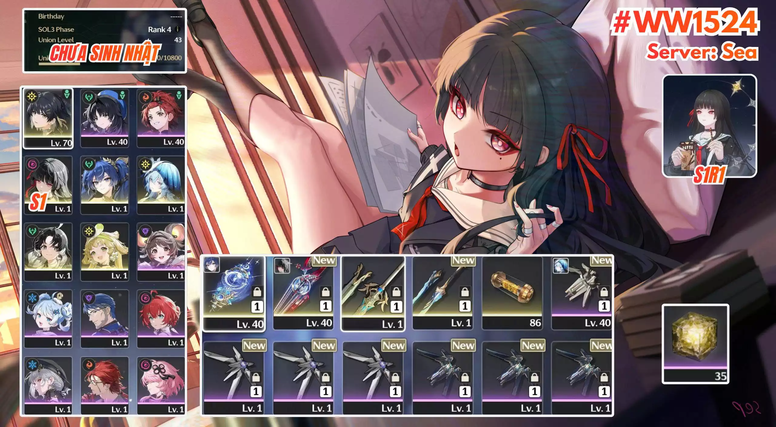 [ ACC VIP ] WW1524 Luno Trấn + Shoe + Chisa R1A1