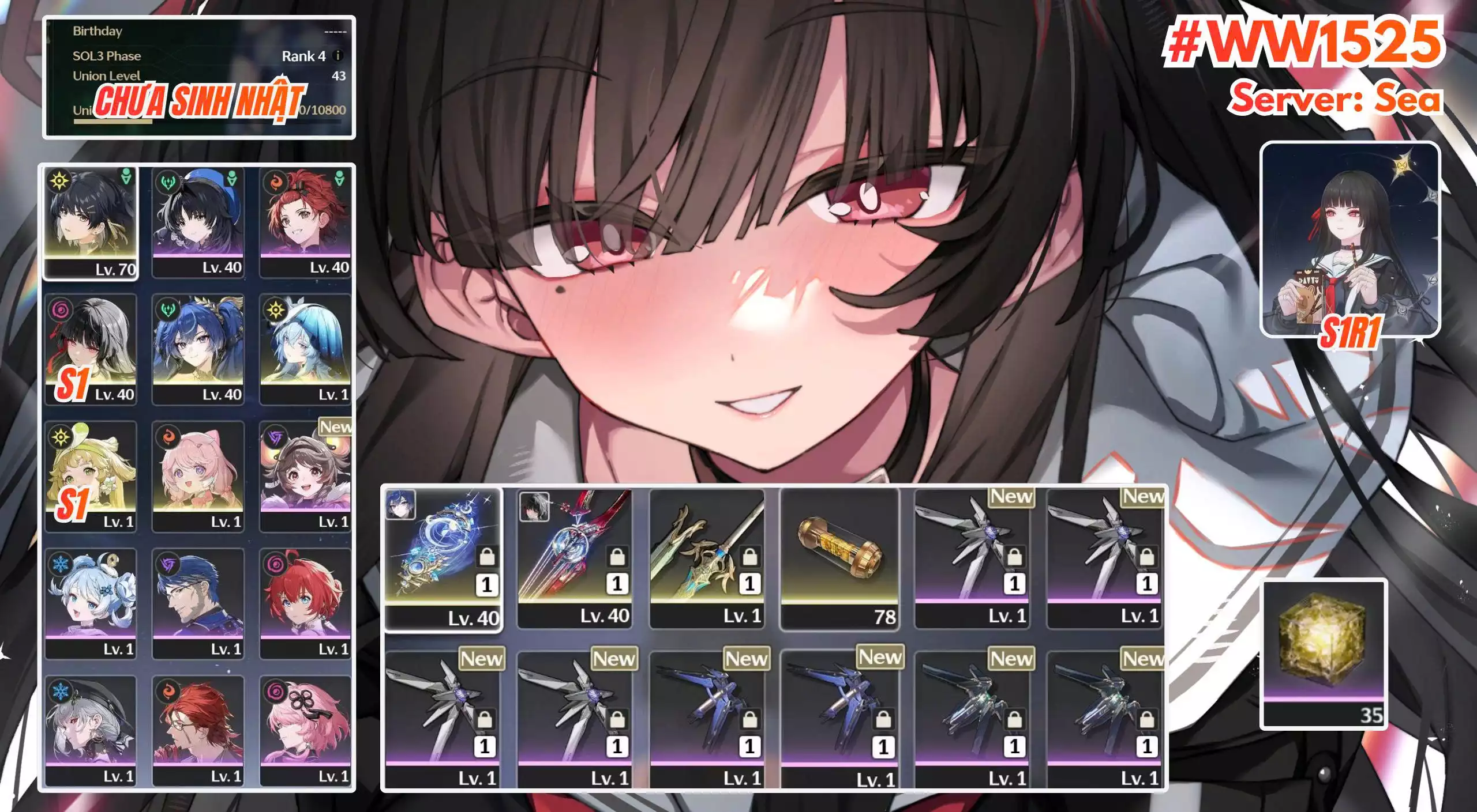 [ ACC VIP ] WW1525Luno Trấn + Shoe + Chisa R1A1