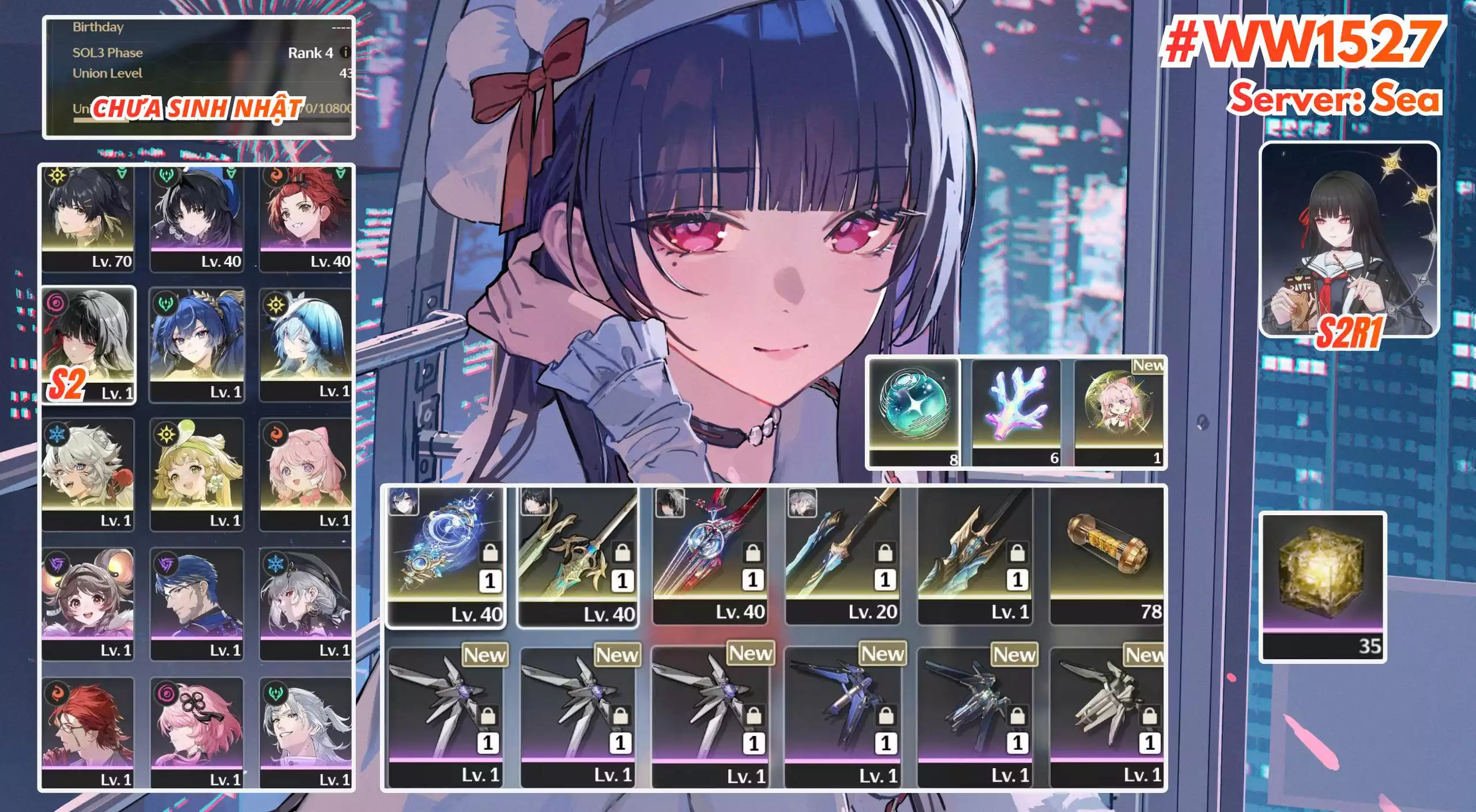 [ ACC VIP ] WW1527 Luno Trấn + Shoe + Chisa R2A1