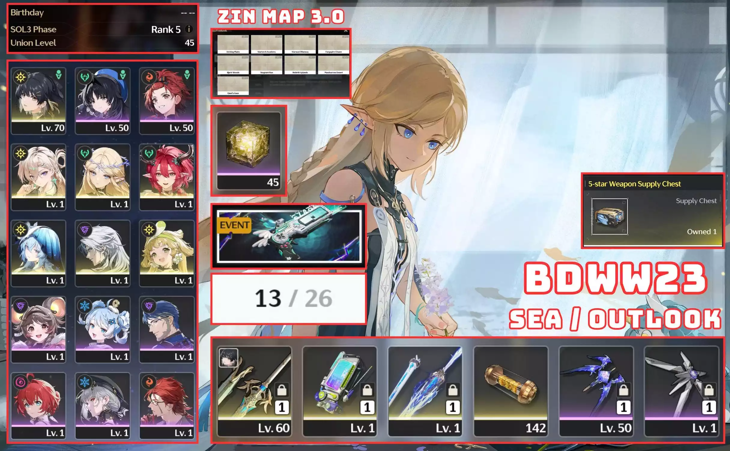 BD23 - 4 CHAR 1 TRẤN CỰC NGON / CHUẨN BỊ NỔ TRẤN / ZIN MAP 3.0