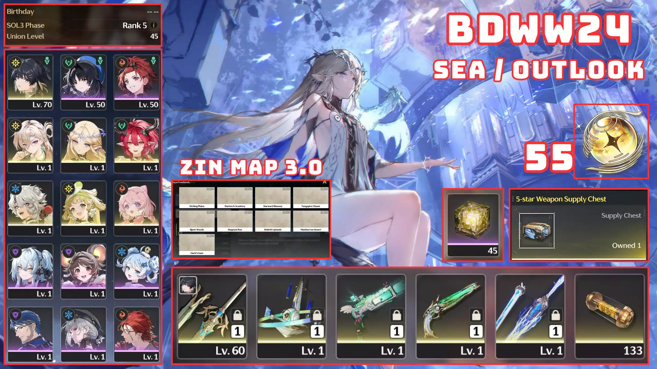 BD24 - 3 CHAR 3 TRẤN CỰC NGON / 55 ĐÁ LIMITED / ZIN MAP 3.0