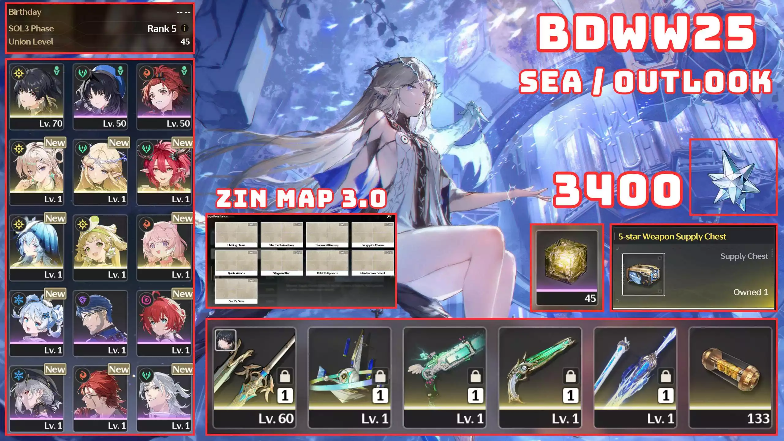 BD25 - 4 CHAR 3 TRẤN CỰC NGON / 3K4 ĐÁ / ZIN MAP 3.0