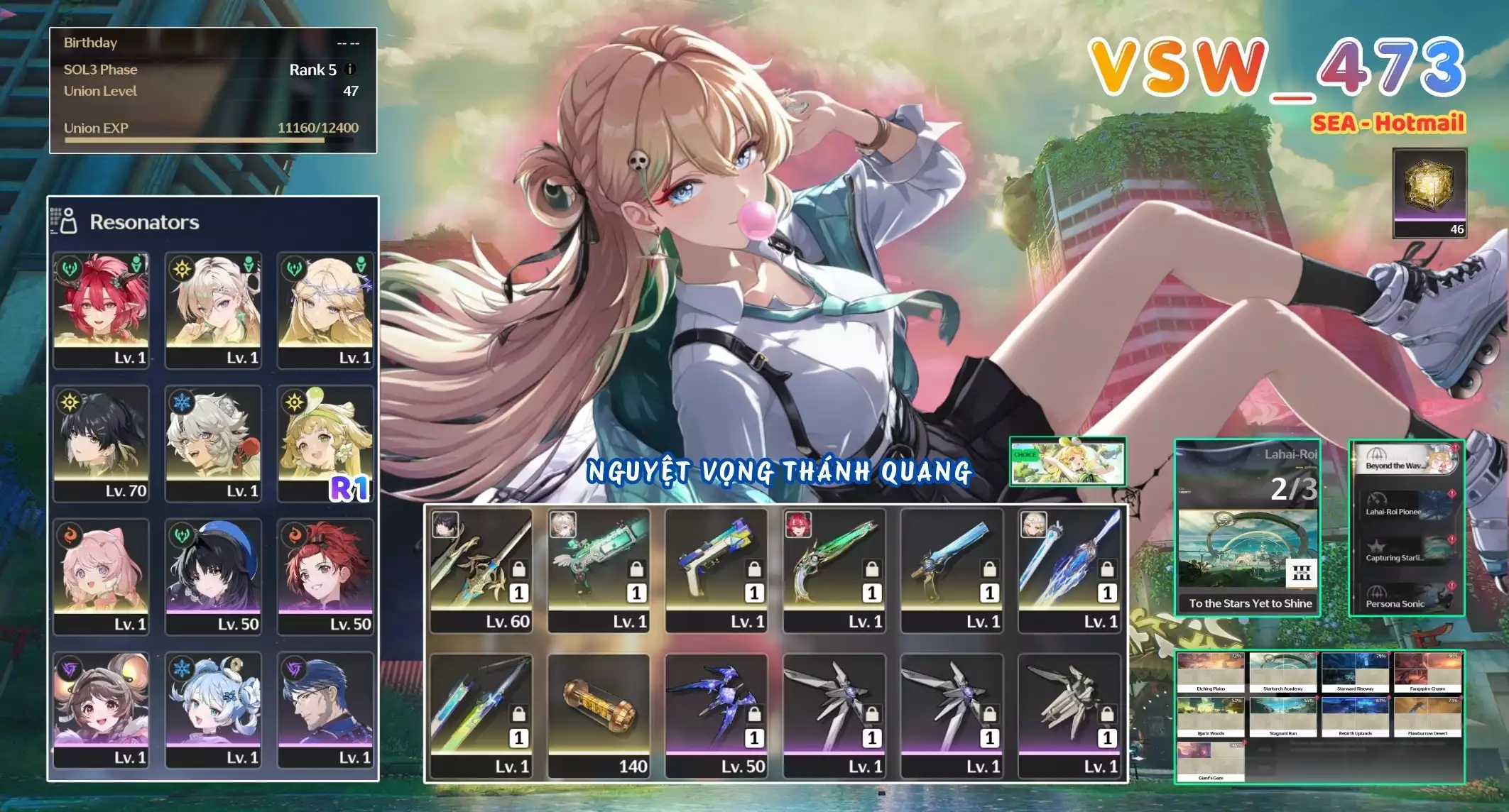 [ VSW_473 SIÊU PHẨM VỌNG NGUYỆT THÁNH QUANG / CHƯA SN! ] CARTETHYIA TRẤN + LYNEA TRẤN + CIACCONA TRẤN + VERINA R1 + ENCORE + MAIN TRẤN. 46 NHỰA. ZIN BANNER 5* TỰ CHỌN. CÒN NHIỀU QUEST / EVENT!