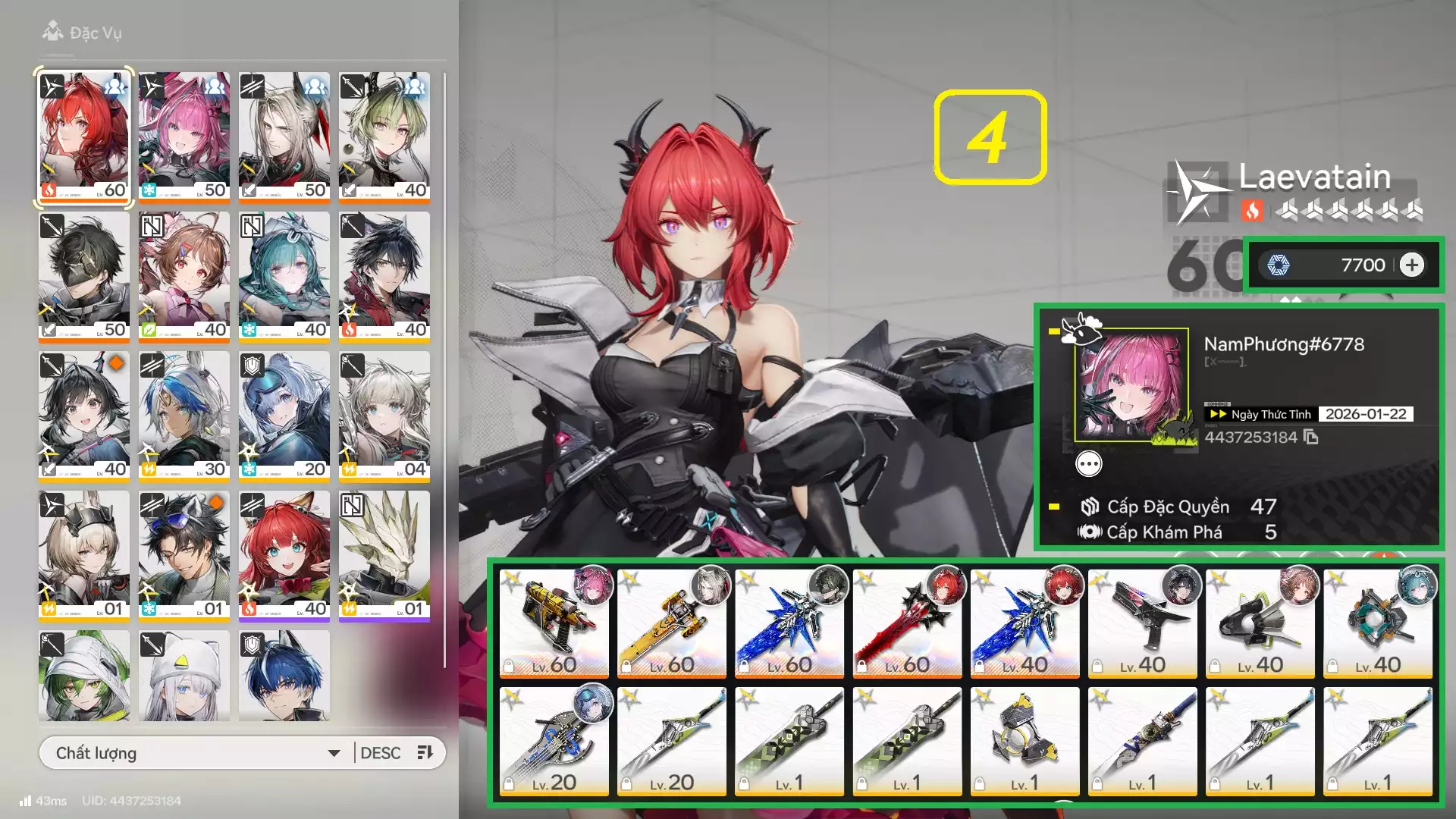 Siêu phẩm 2 Limit: Laevatain Trấn kẹp Yvonne sẵn đá roll trấn banner sau - Team đẹp giá rẻ cho ae trải nghiệm game