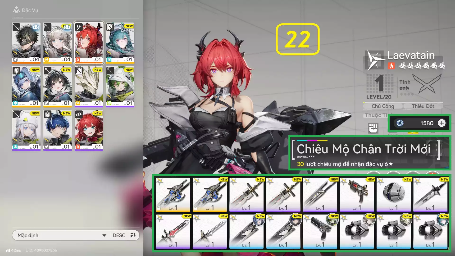 Laevatain Ar2 Full tài nguyên, còn banner TT, có nút nhảy - Team đẹp giá rẻ phù hợp trải nghiệm game từ đầu