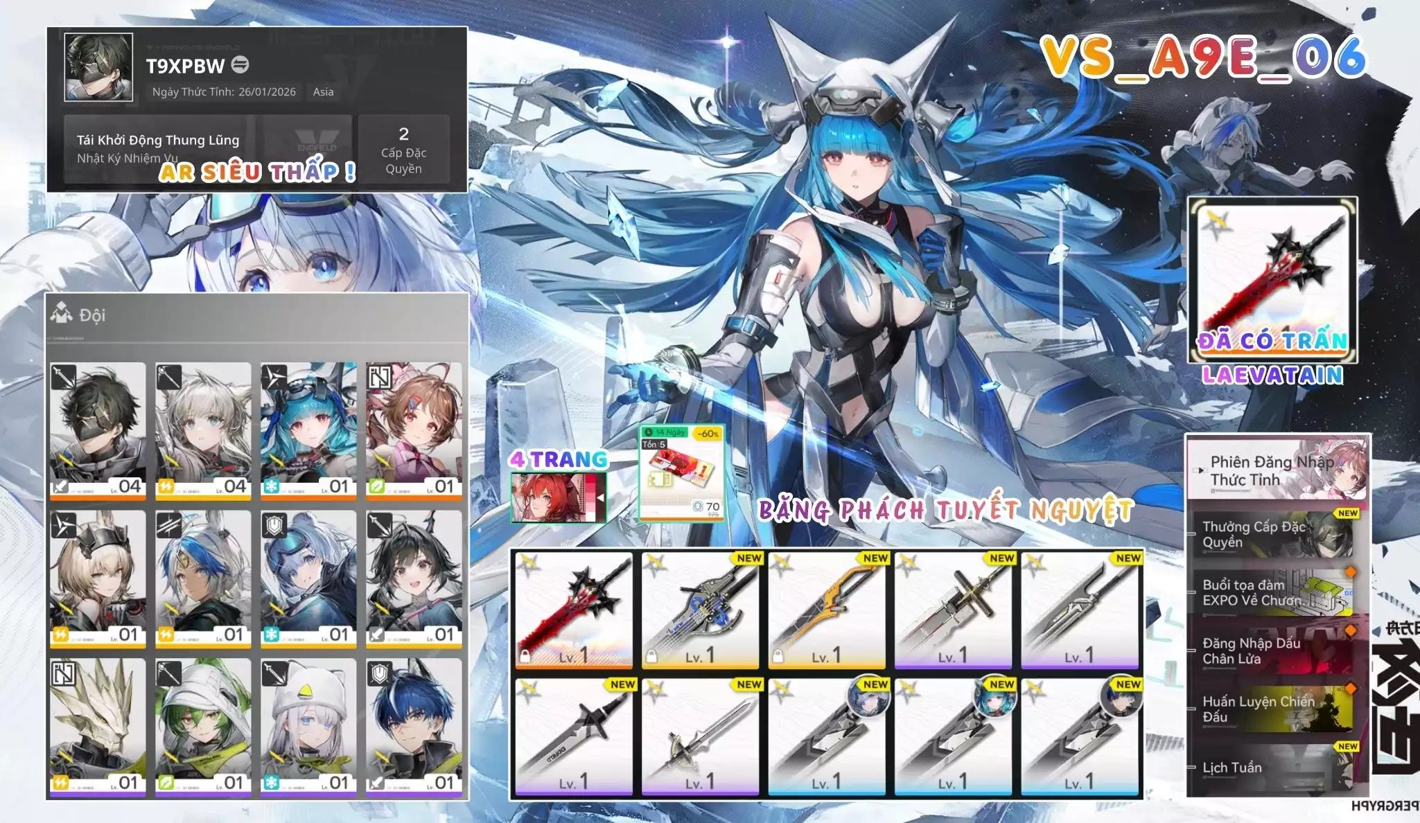 [ VS_A9E_06 BĂNG PHÁCH TUYẾT NGUYỆT / AR2 SIÊU THẤP! ] LAST RITE + ARDELIA + -{ ĐÃ CÓ TRẤN LAEVATAIN }- 4 TRANG BANNER LIMIT. CÒN NHIỀU QUEST / EVENT!