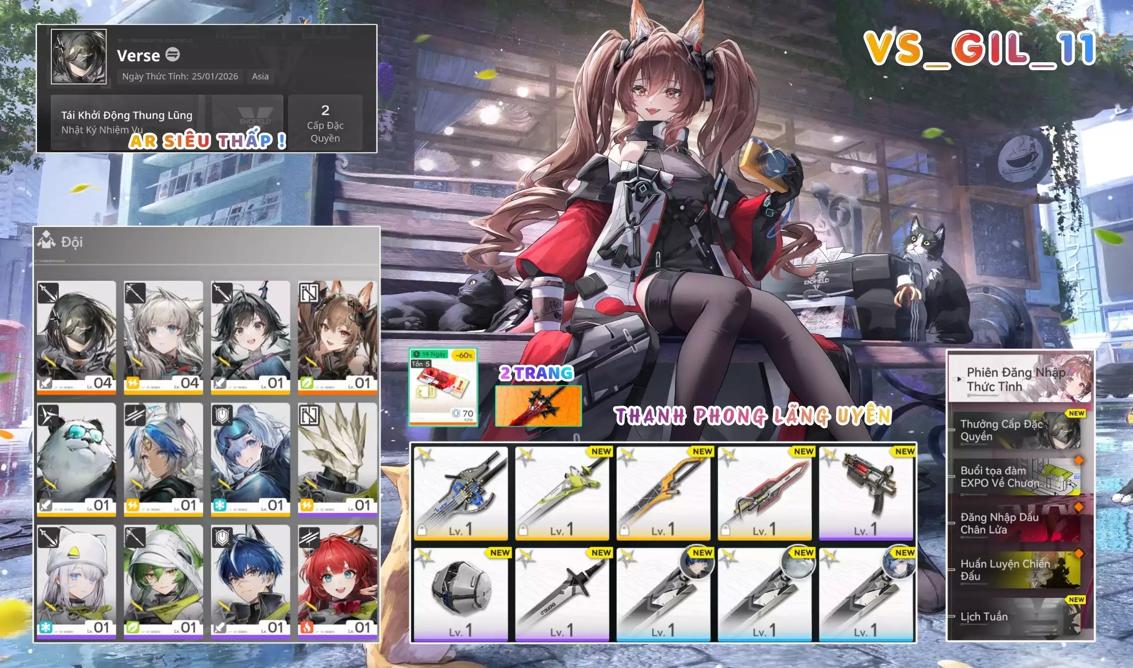 [ VS_GIL_11 THANH PHONG LÃNG UYÊN / AR2 SIÊU THẤP! ] GILBERTA. 2 TRANG BANNER TRẤN. CÒN NHIỀU QUEST / EVENT!