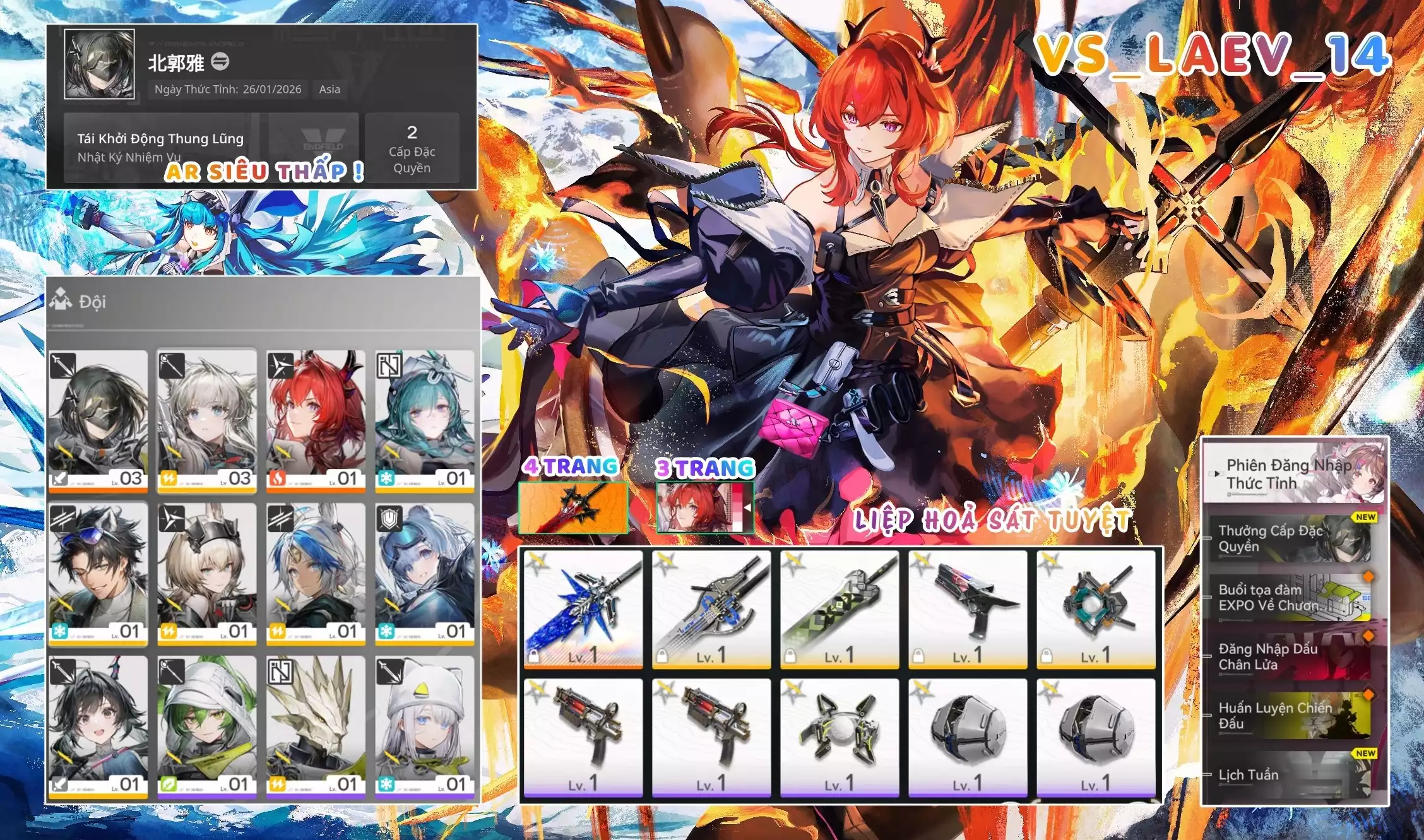 [ VS_LAEV_14 LIỆP HOẢ SÁT TUYỆT / AR2 SIÊU THẤP! ] LAEVATAIN. 3 TRANG BANNER LIMIT. 4 TRANG BANNER TRẤN. CÒN NHIỀU QUEST / EVENT!