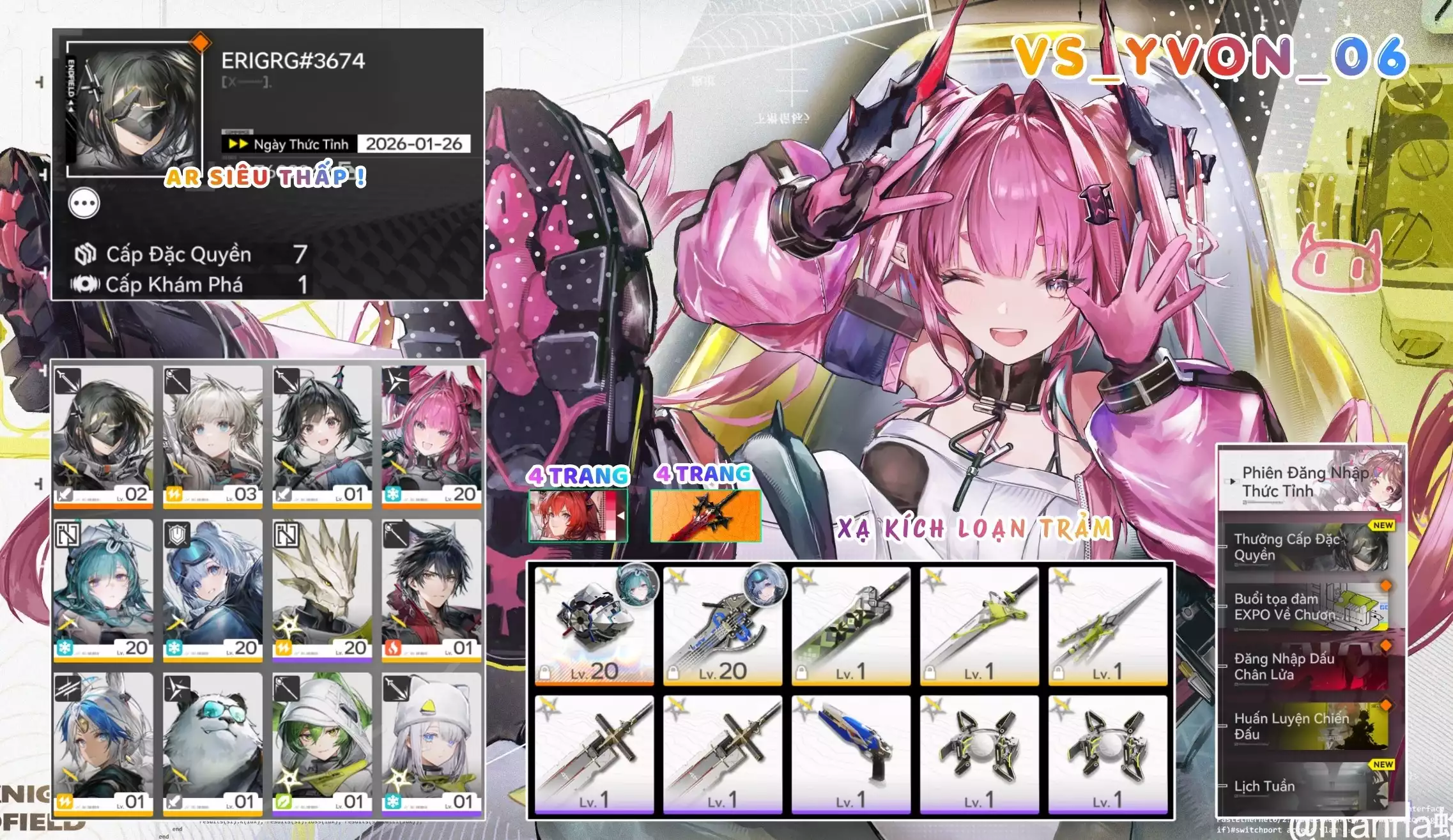 [ VS_YVON_06 XẠ KÍCH LOẠN TRẢM / AR7 SIÊU THẤP! ] YVONNE. 4 TRANG BANNER LIMIT. 4 TRANG BANNER TRẤN. CÒN NHIỀU QUEST / EVENT!