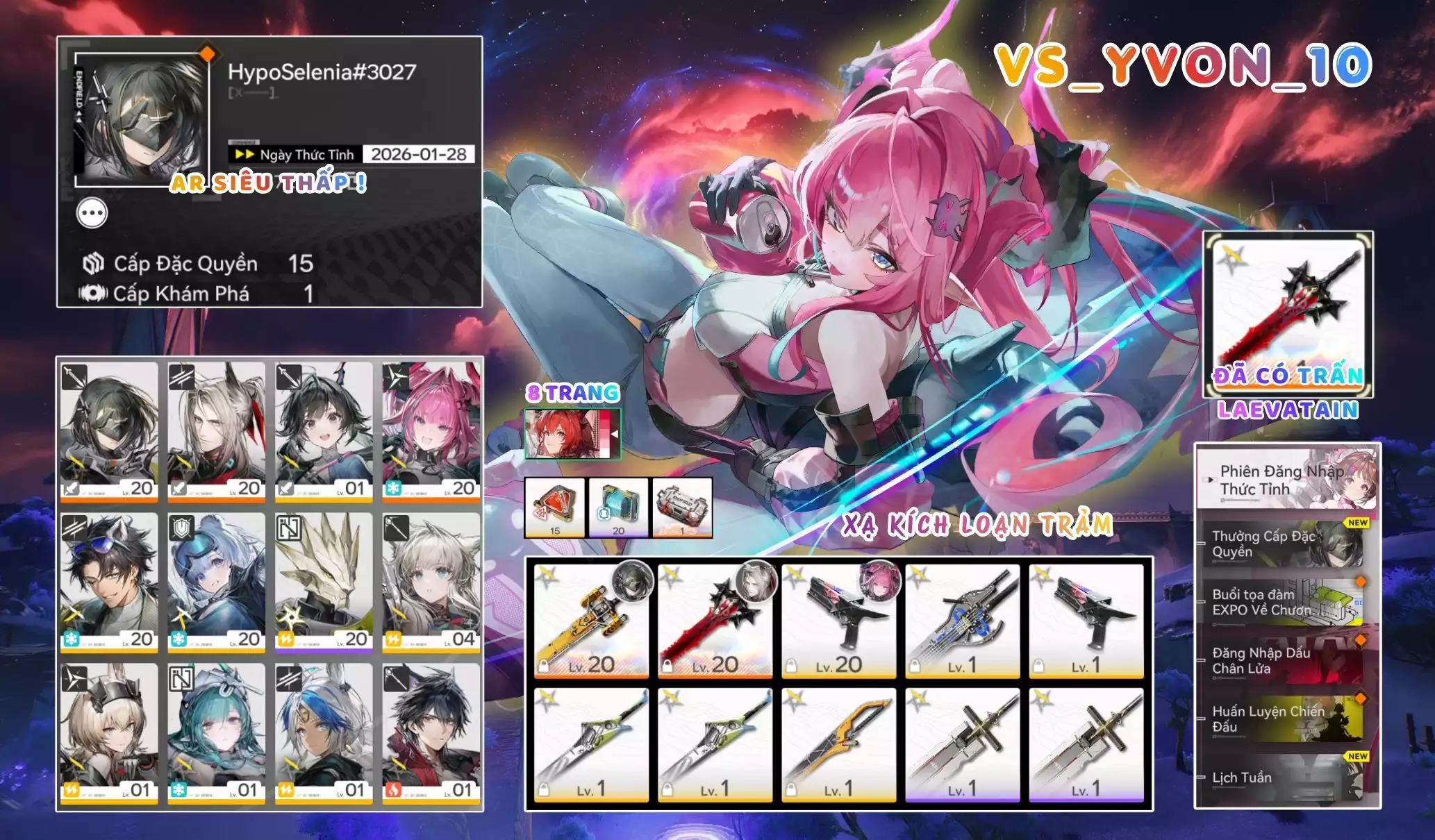 [ VS_YVON_10 XẠ KÍCH LOẠN TRẢM / AR15 SIÊU THẤP! ] YVONNE + POGRA + -{ ĐÃ CÓ SẴN TRẤN LAEVATAIN }- 8 TRANG BANNER LIMIT. CÒN NHIỀU QUEST / EVENT!