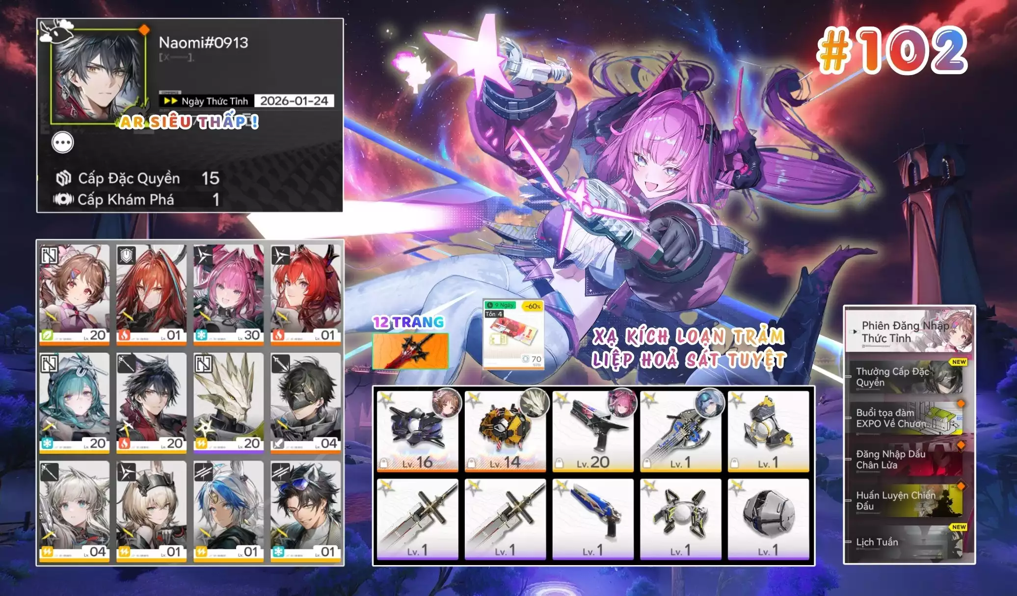 [ #102 XẠ KÍCH LOẠN TRẢM / AR15 SIÊU THẤP! ] YVONNE + LAEVATAIN + EMBER + ARDELIA. 12 TRANG BANNER TRẤN. CÒN NHIỀU QUEST / EVENT!