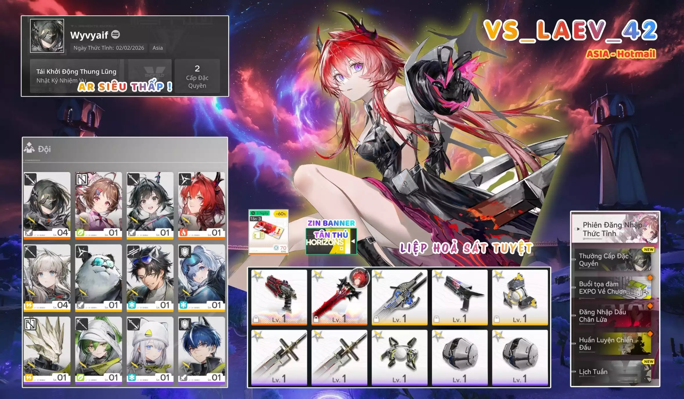[ VS_LAEV_42 LIỆP HOẢ SÁT TUYỆT / AR2 SIÊU THẤP! ] LAEVATAIN TRẤN + ARDELIA. ZIN BANNER 6* TÂN THỦ. CÒN NHIỀU QUEST / EVENT!