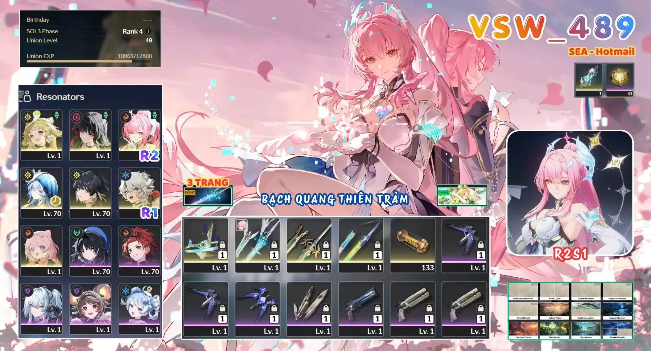 [ VSW_489 SIÊU PHẨM BẠCH QUANG THIÊN TRẢM / CHƯA SN! ] AEMEATH R2 TRẤN + CHISA + VERINA + ENCORE + LINGYANG R1 + MAIN TRẤN. 3 TRANG BANNER TRẤN. ZIN BANNER 5* TỰ CHỌN. 33 NHỰA. ZIN NHIỀU QUEST / EVENT!!