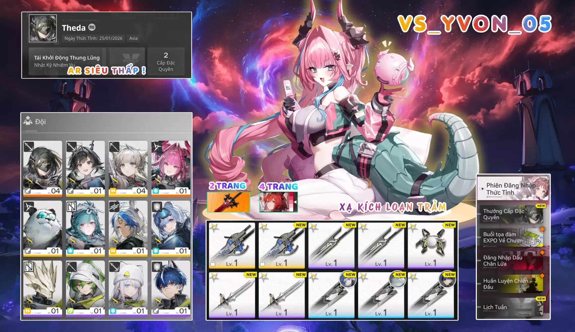 [ VS_YVON_05 XẠ KÍCH LOẠN TRẢM / AR2 SIÊU THẤP! ] YVONNE. 4 TRANG BANNER LIMIT. 2 TRANG BANNER TRẤN. CÒN NHIỀU QUEST / EVENT!