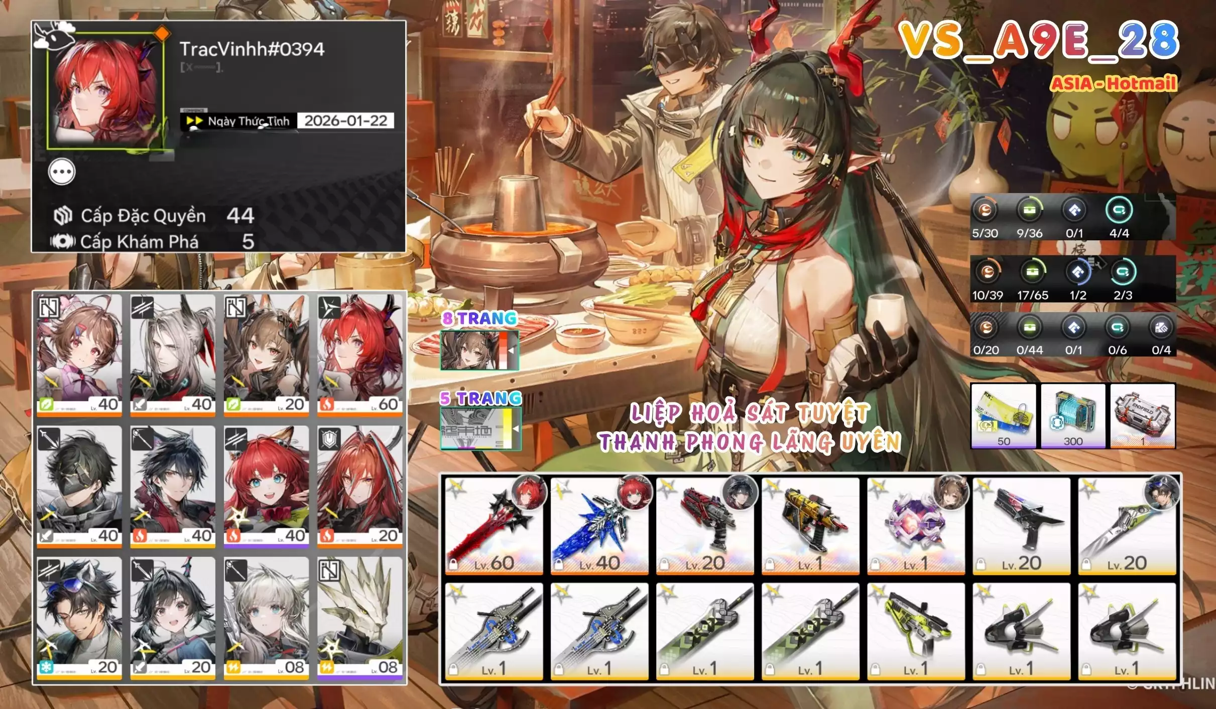 [ VS_A9E_28 SIÊU PHẨM THANH PHONG LÃNG UYÊN! ] GILBERTA + LAEVATAIN TRẤN + POGRA + ARDELIA TRẤN + EMBER. 8 TRANG BANNER LIMIT. 5 TRANG BANNER THƯỜNG. CÒN NHIỀU QUEST / EVENT!