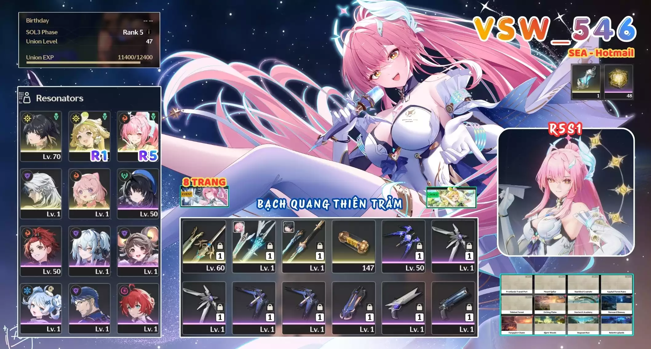 [ VSW_546 SIÊU PHẨM BẠCH QUANG THIÊN TRẢM / CHƯA SN! ] AEMEATH R5 TRẤN  + VERINA R1 + CALCHARO + ENCORE + MAIN TRẤN. 8 TRANG BANNER LIMIT. ZIN BANNER 5* TỰ CHỌN. 48 NHỰA. CÒN NHIỀU QUEST / EVENT!