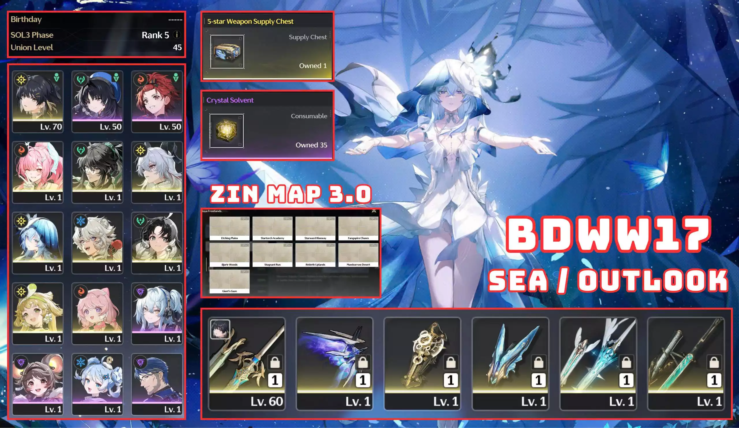 W17 - SIÊU NGON 4 CHAR / 4 TRẤN / 9 CHAR 5* - ZIN EVENT MAP 3.0 VÀ 3.1