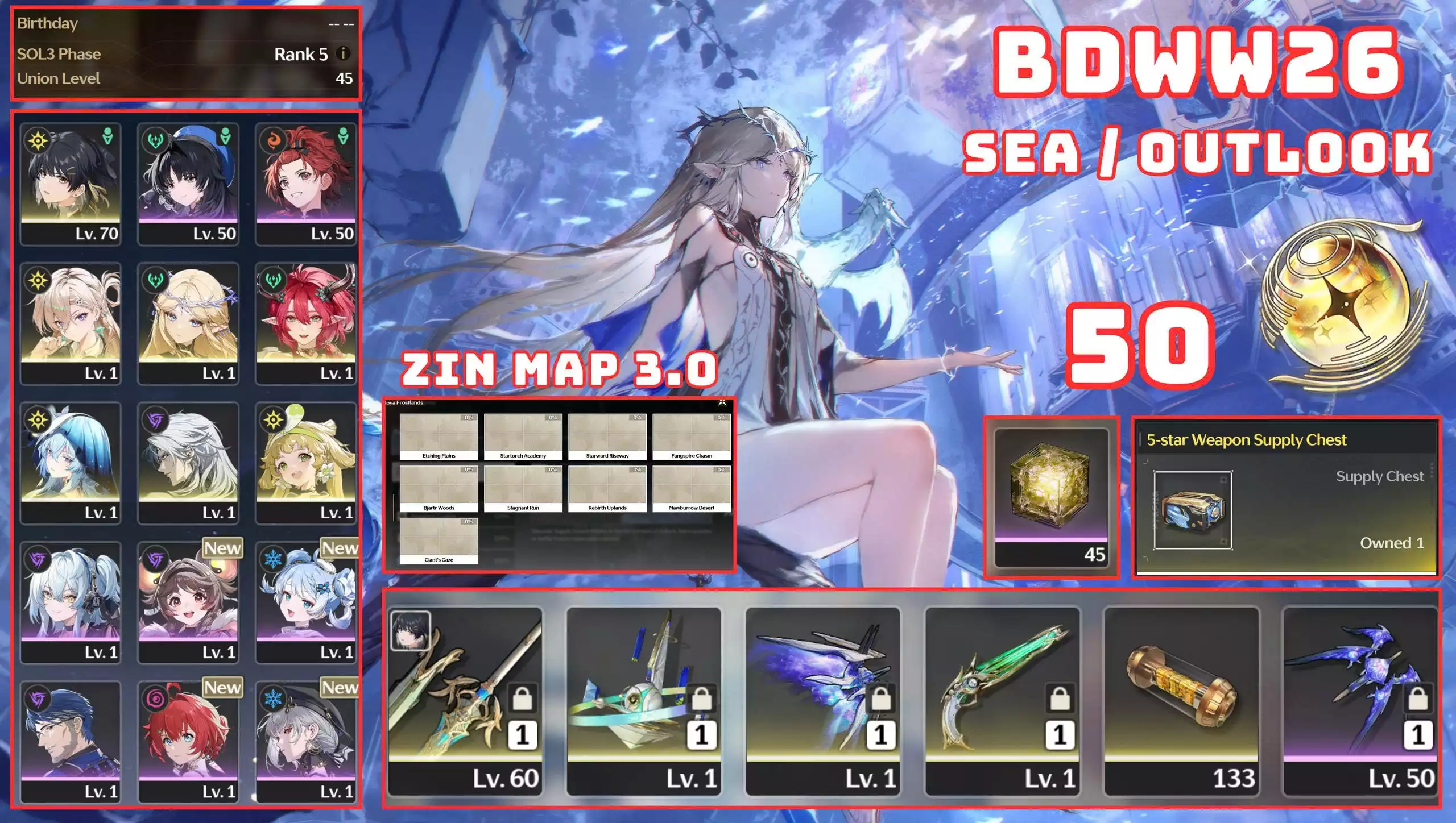 W26 - 4 CHAR 2 TRẤN CỰC NGON / 50 VÉ LIMITED / ZIN EVENT + MAP 3.0 VÀ 3.1