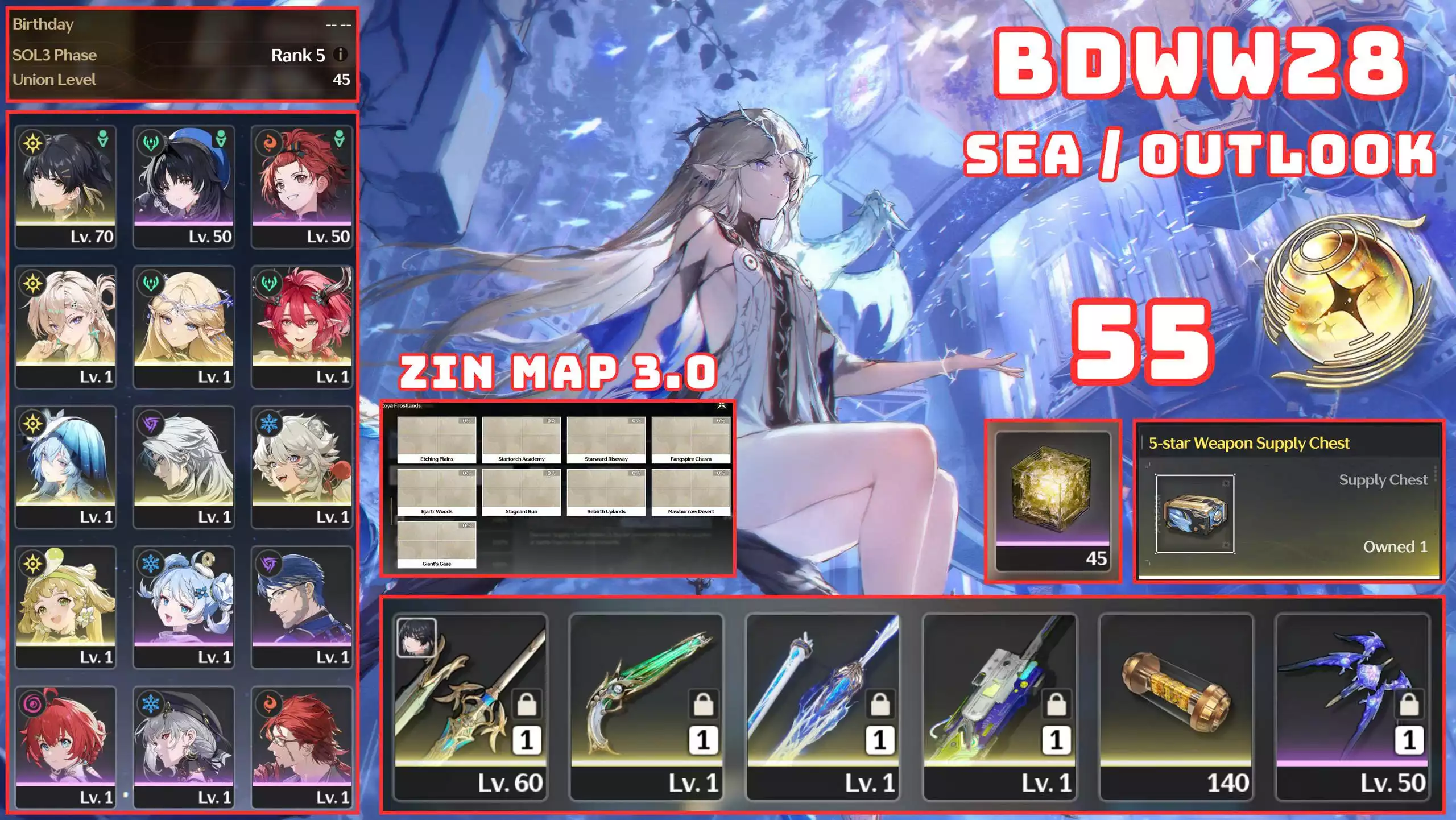 BD28 - 4 CHAR 2 TRẤN CỰC NGON / 55 VÉ LIMITED / ZIN EVENT + MAP 3.0 VÀ 3.1