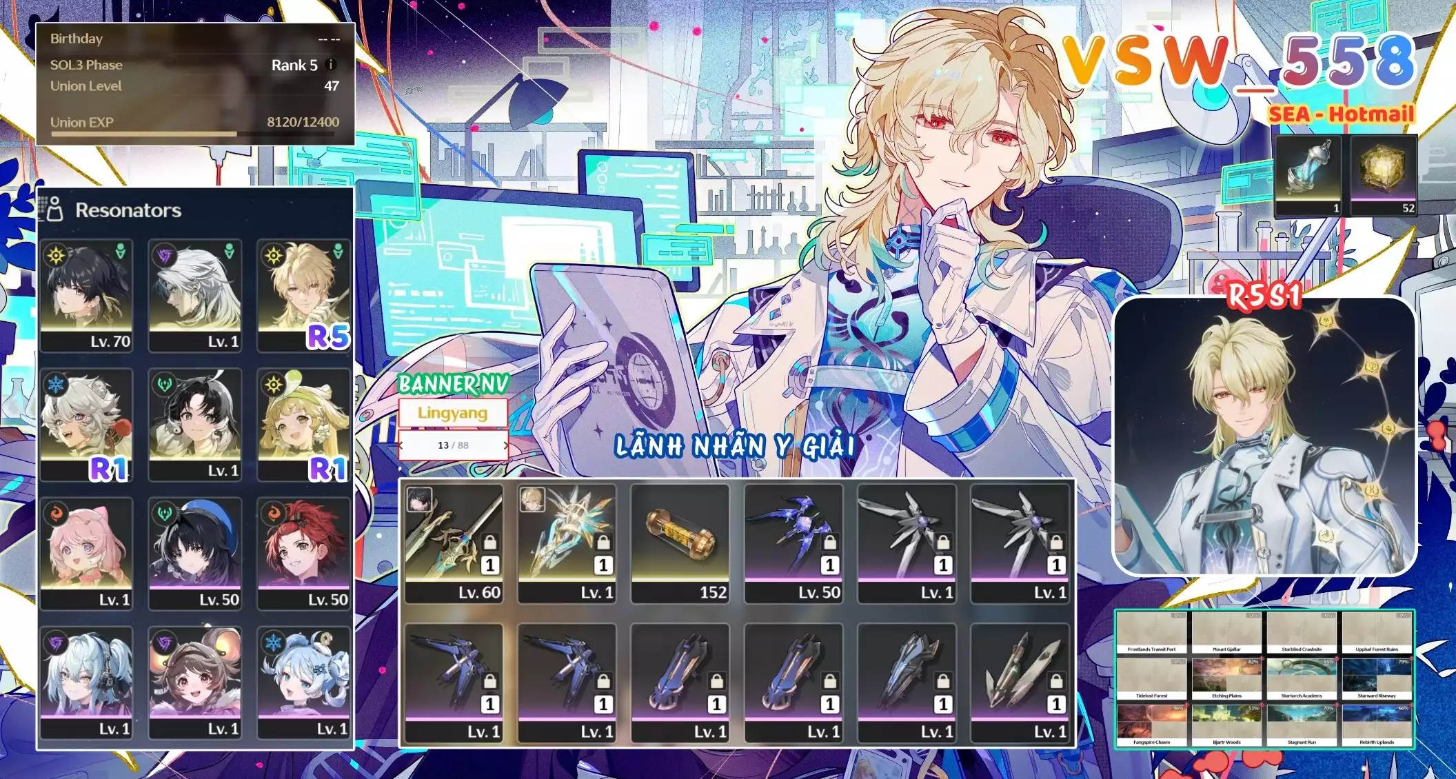 [ VSW_558 SIÊU PHẨM LÃNH NHÃN Y GIẢ / CHƯA SN! ] LUUK R5 TRẤN + VERINA R1 + JIANXIN + CALCHARO + LINGYANG + ENCORE. 13 TRANG BANNER LIMIT CÓ BẢO HIỂM. 52 NHỰA. CÒN NHIỀU QUEST / EVENT!