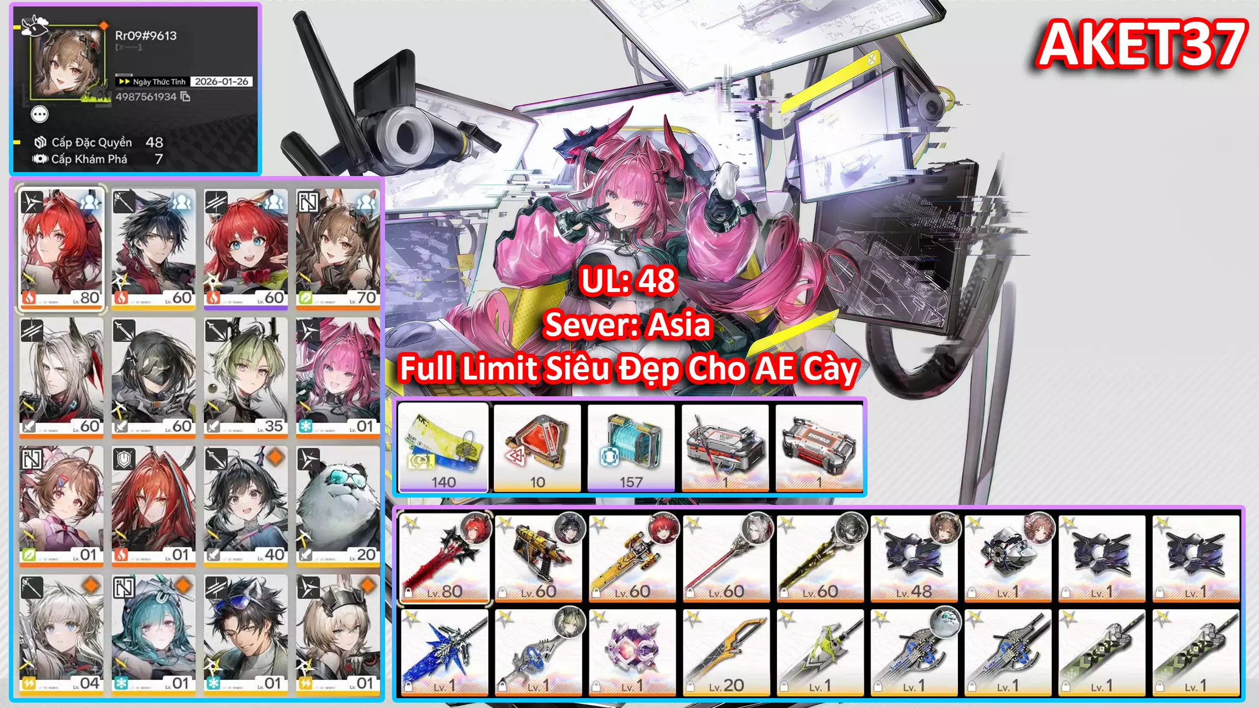 [Siêu Phẩm ] AKET37 LAEVATAIN TRẤN + YVONNE + GILBERTA + POGRANICHNIK TRẤN + ARDELIA TRẤN + EMBER + LIFENG