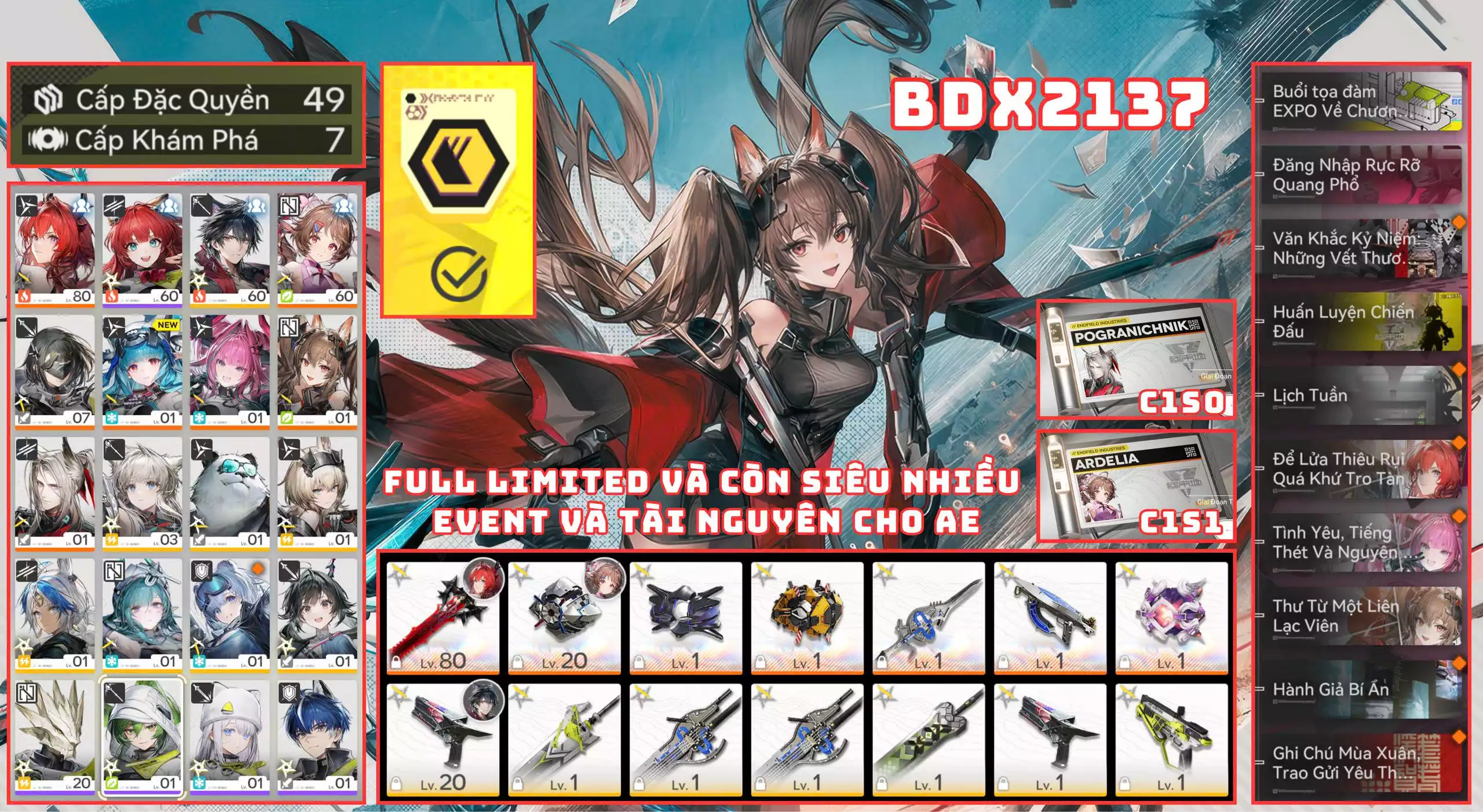 BDX2137 - FULL LIMITED / ZIN NHIỀU EVENT GIÁ SIÊU TỐT