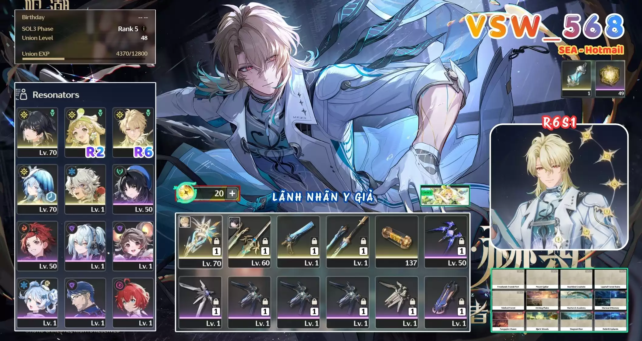 [ VSW_568 SIÊU PHẨM LÃNH NHÃN Y GIẢ / CHƯA SN! ] LUUK HERSSEN R6 TRẤN + VERINA R2 + LINGYANG -{ 20 VÉ LIMIT }- ZIN BANNER 5* TỰ CHỌN. 49 NHỰA. CÒN NHIỀU QUEST / EVENT!