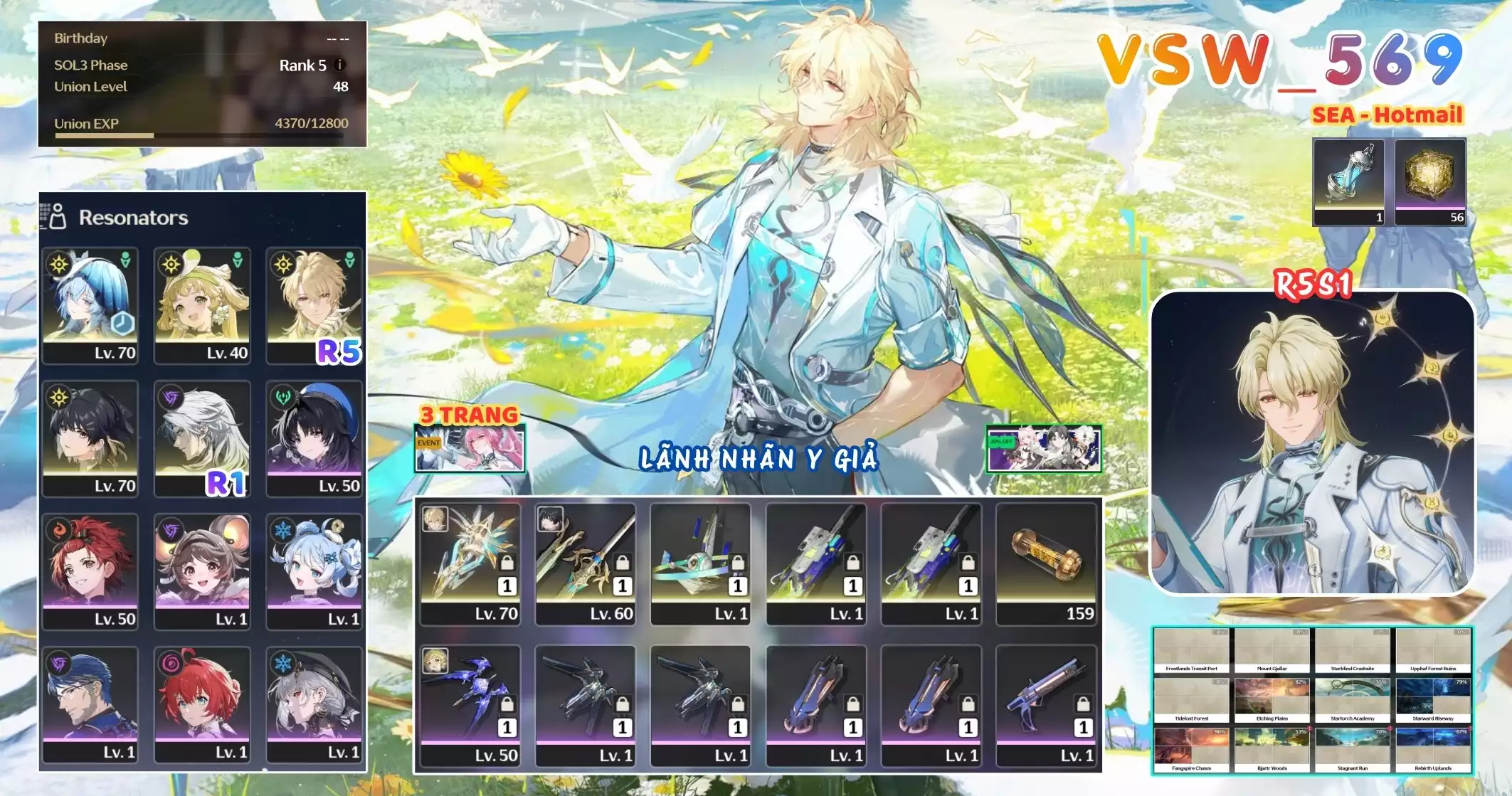 [ VSW_569 SIÊU PHẨM LÃNH NHÃN Y GIẢ / CHƯA SN! ] LUUK HERSSEN R5 TRẤN + VERINA + CALCHARO R1. 3 TRANG BANNER LIMIT. ZIN BANNER 5* TÂN THỦ. 52 NHỰA. CÒN NHIỀU QUEST / EVENT!