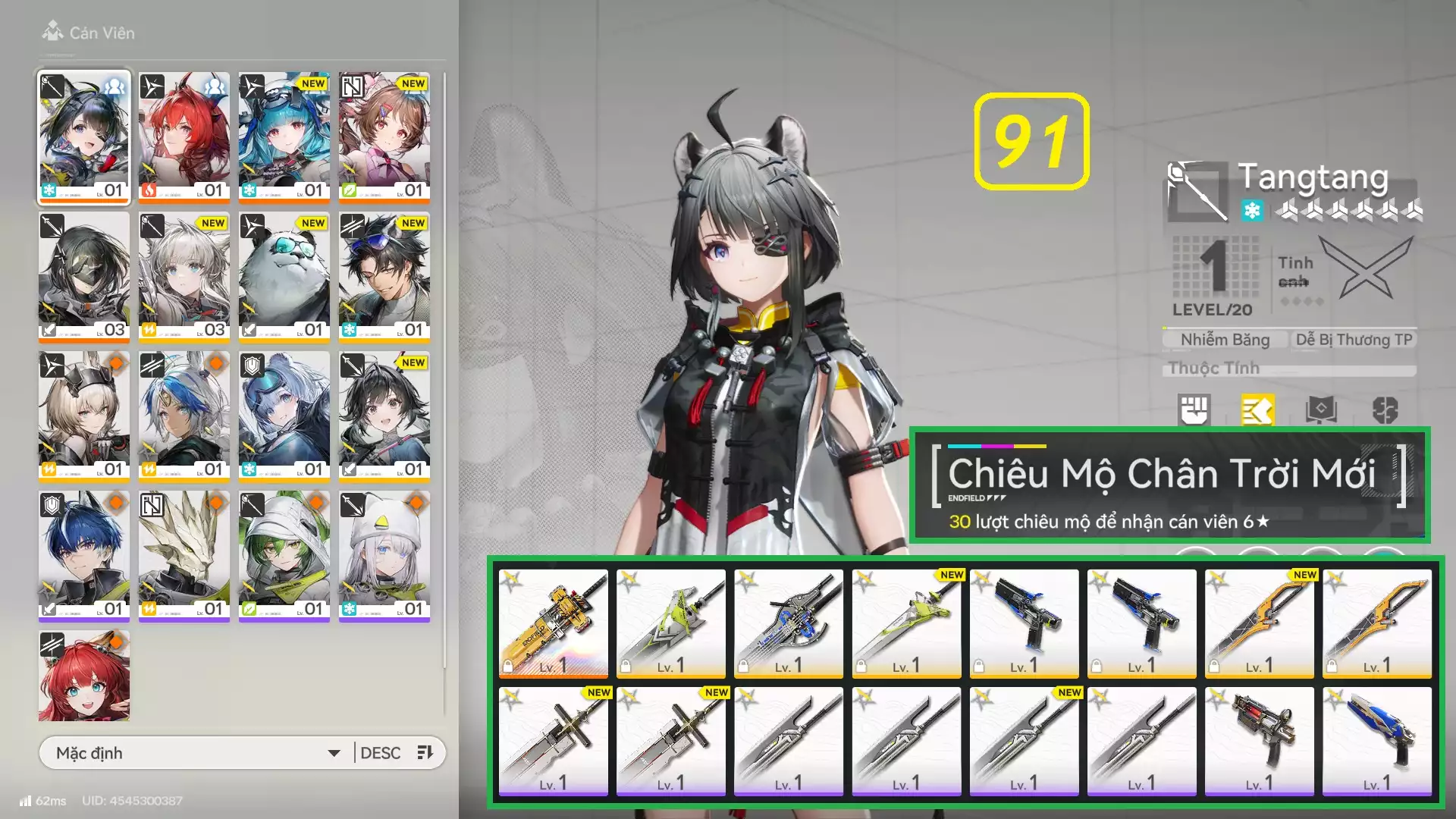 Hàng hiếm: Tangtang + Laeva + Last Rite Ar2 Full tài nguyên, còn banner TT, có nút nhảy - Team đẹp giá rẻ phù hợp trải nghiệm game từ đầu