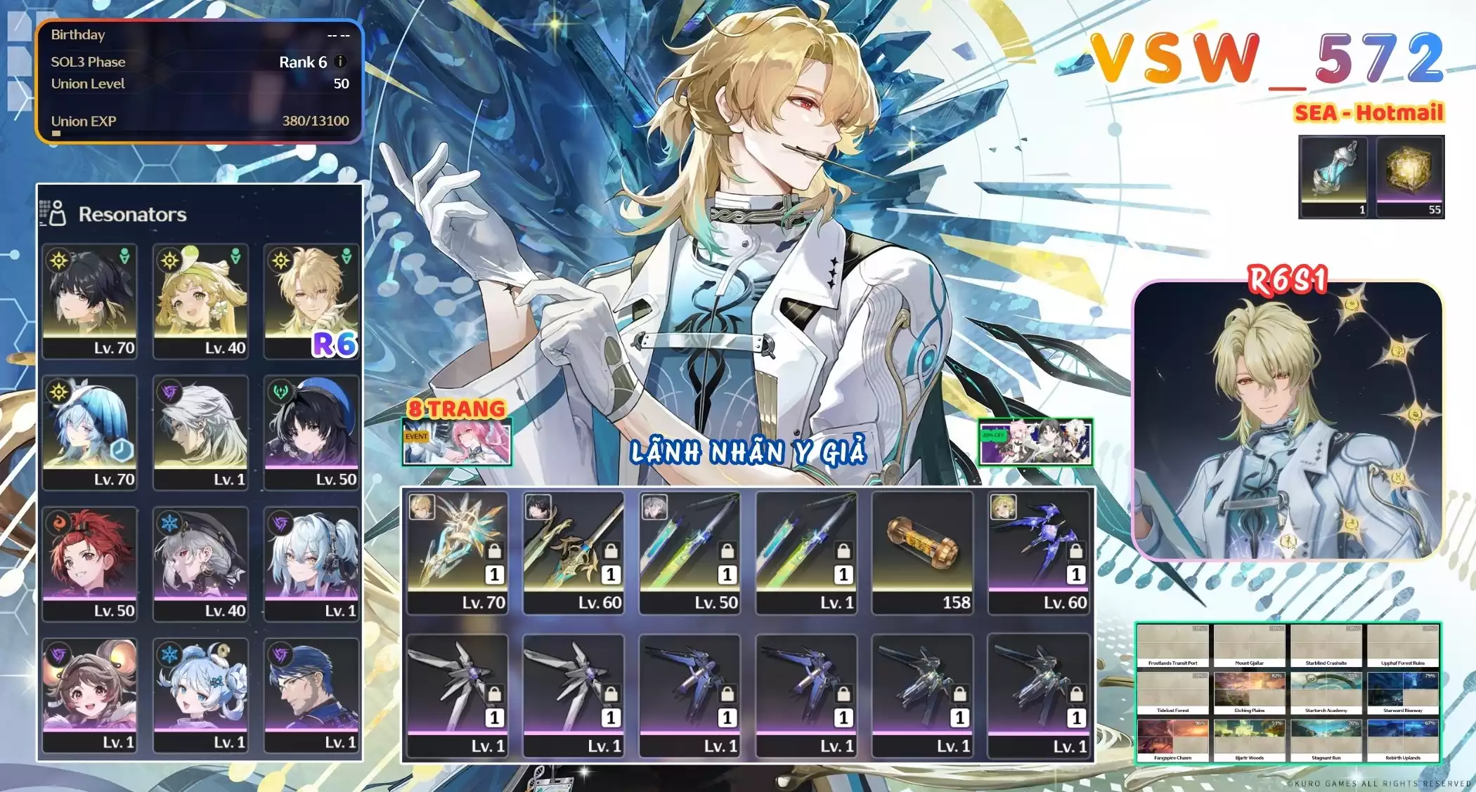 [ VSW_572 SIÊU PHẨM LÃNH NHÃN Y GIẢ / CHƯA SN! ] LUUK HERSSEN R6 TRẤN + VERINA + CALCHARO . 8 TRANG BANNER LIMIT. ZIN BANNER 5* TÂN THỦ. 55 NHỰA. CÒN NHIỀU QUEST / EVENT!