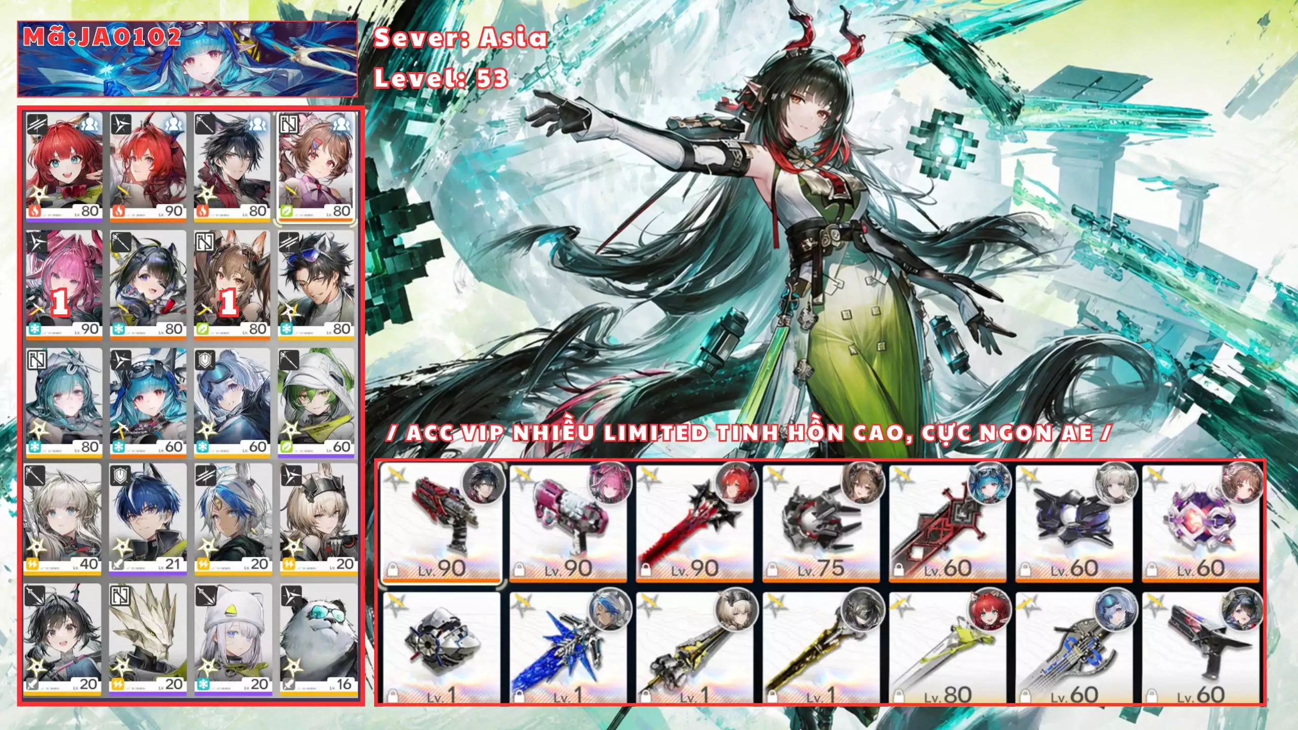 [ MÃ JA102 : A9E VIP NHIỀU CHAR TRẤN, MAP EVENT CÒN RẤT NHIỀU, ĐÃ XÂY BASE ỔN ÁP