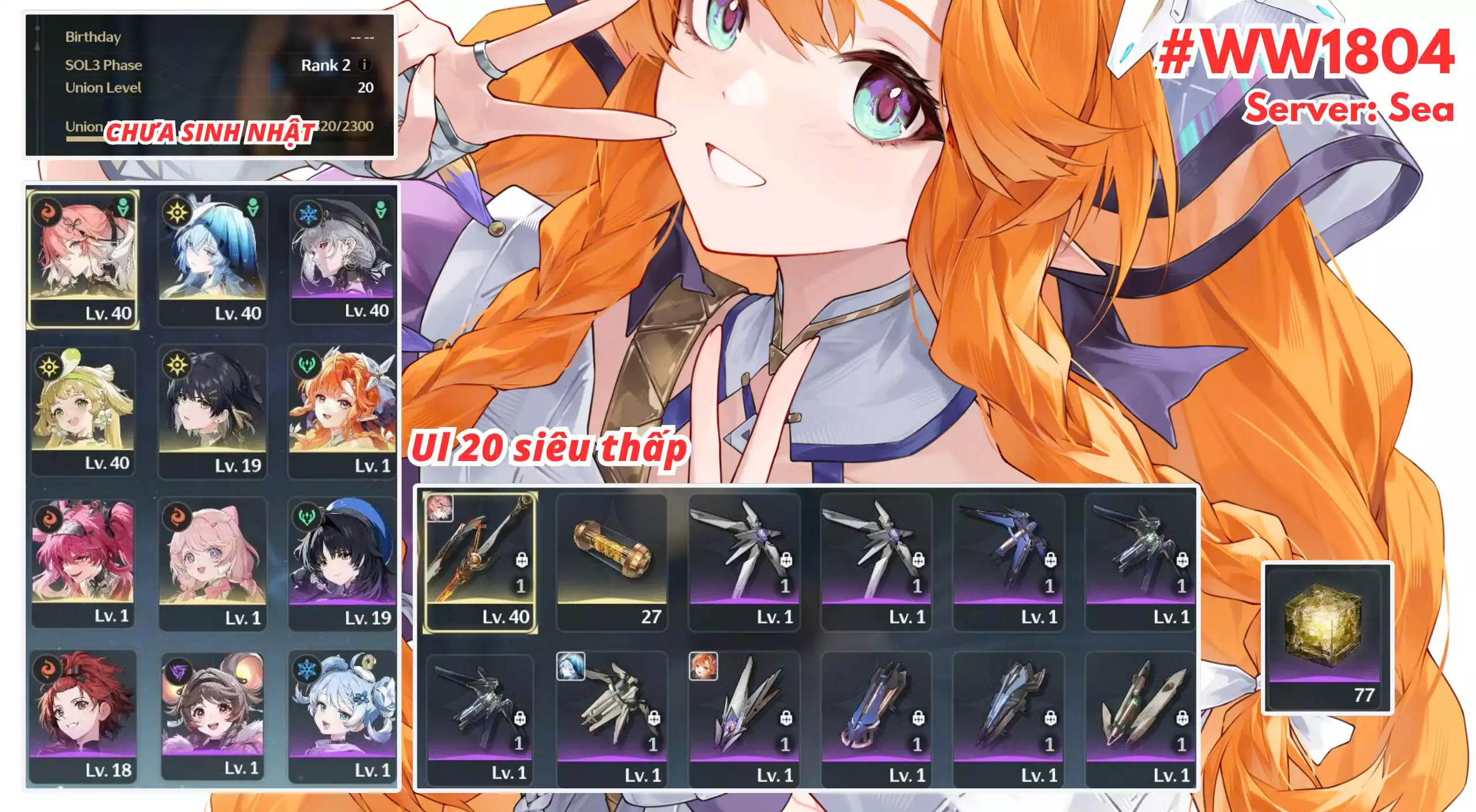 [ ACC VIP ] WW1804 Changli TrấN + Shoe + Sigrika + Lupa Ul 20 siêu thấp