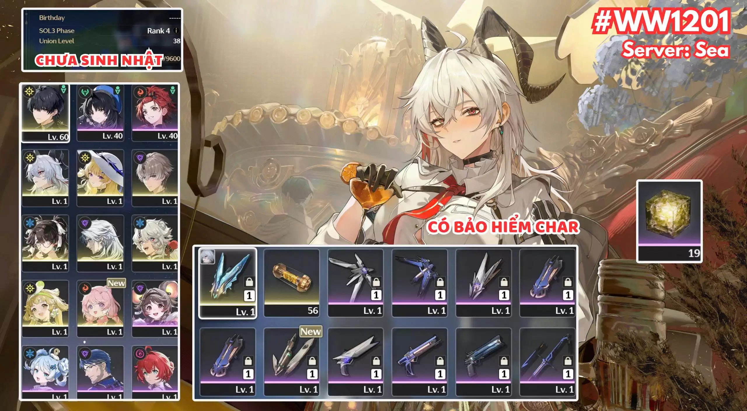 [ ACC VIP ] WW1201 Zani + Phoebe + Yao + Zhezhi + BẢO HIỂM CHAR