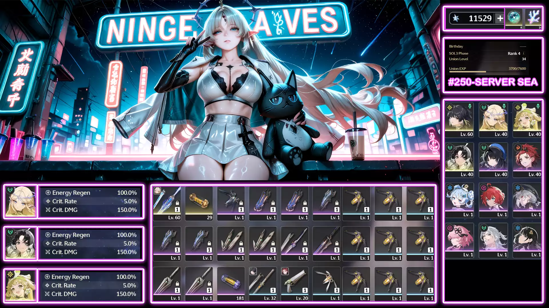 Cartethyia trấn + verina + jianxin ( sever sea )