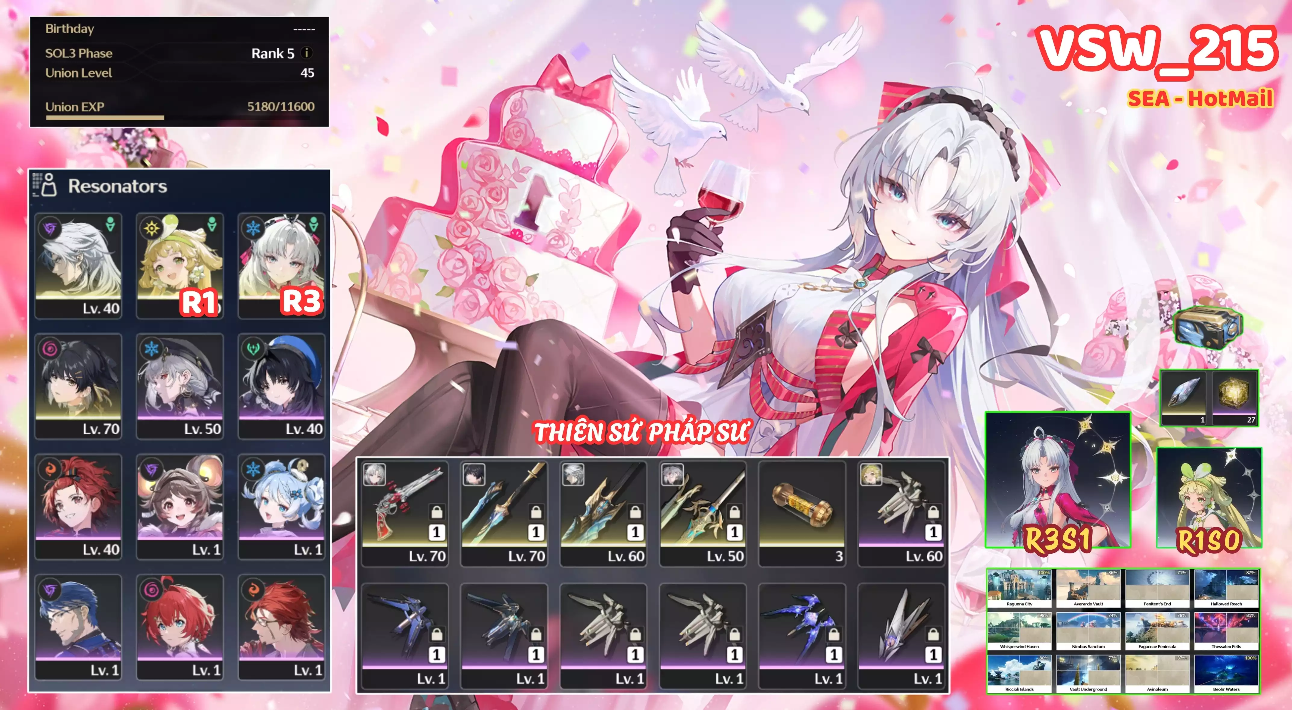 [ VSW_215 SIÊU PHẨM THIÊN NỮ XẠ KÍCH ] CARLOTTA R3 TRẤN + VERINA R1 + CALCHARO TRẤN. 27 NHỰA. CÒN NHIỀU QUEST / EVENT!!