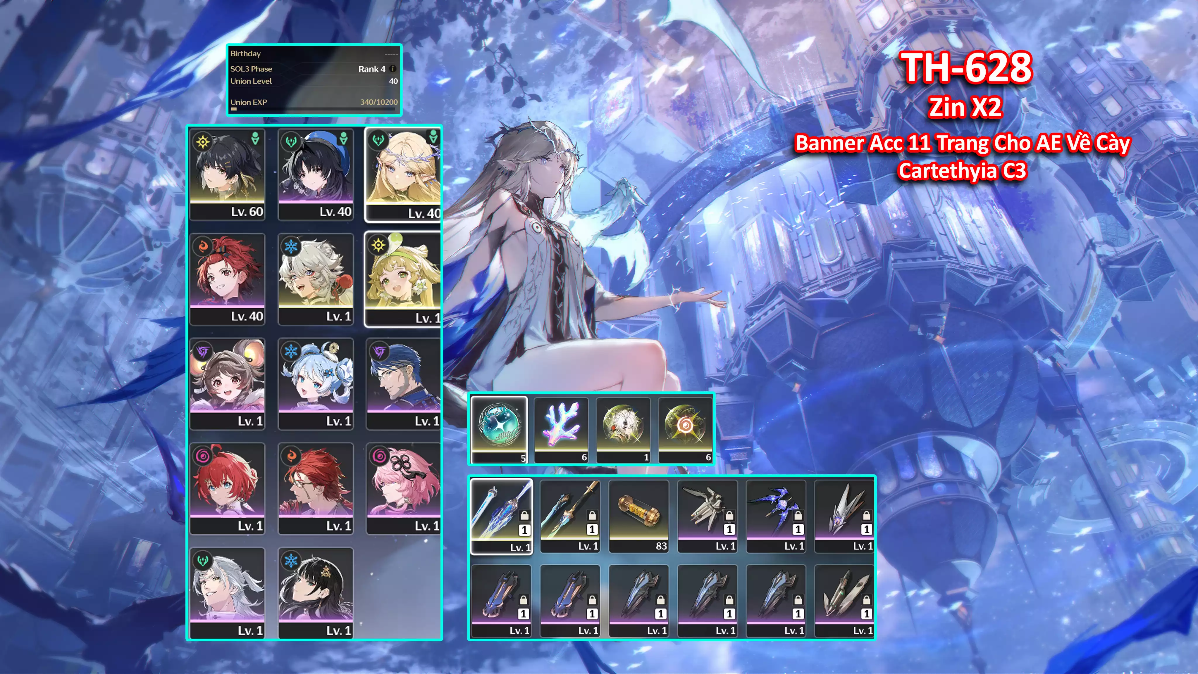 [Siêu Phẩm ] TH-628 Cartethyia C2 (Trấn) + Verina + LingYang + Main (Trấn) + Banner acc 11 Trang