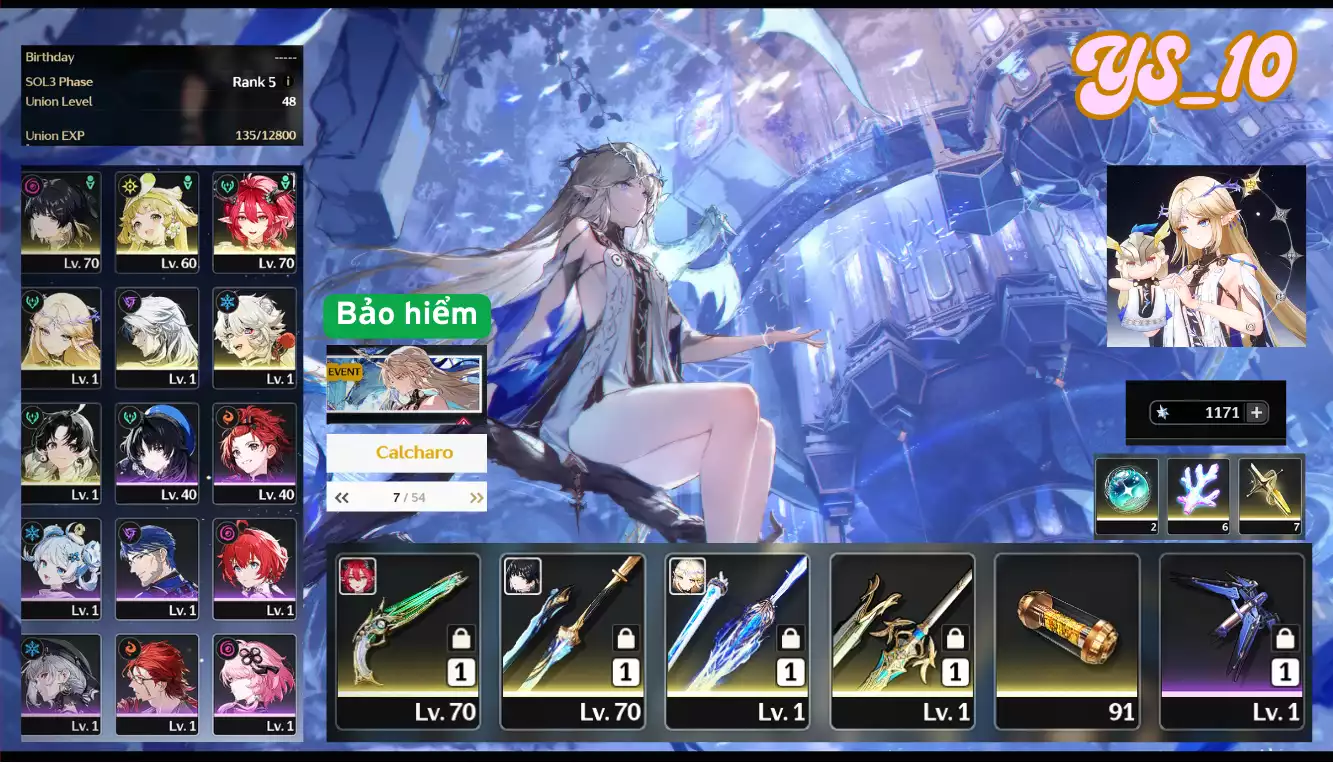 [ #YS_10 COMBO VIP HỦY DIỆT GAME CARTE R1S1+ CIA R0S1 + BẢO HIỂM NHÂN VẬT - SV SEA ]