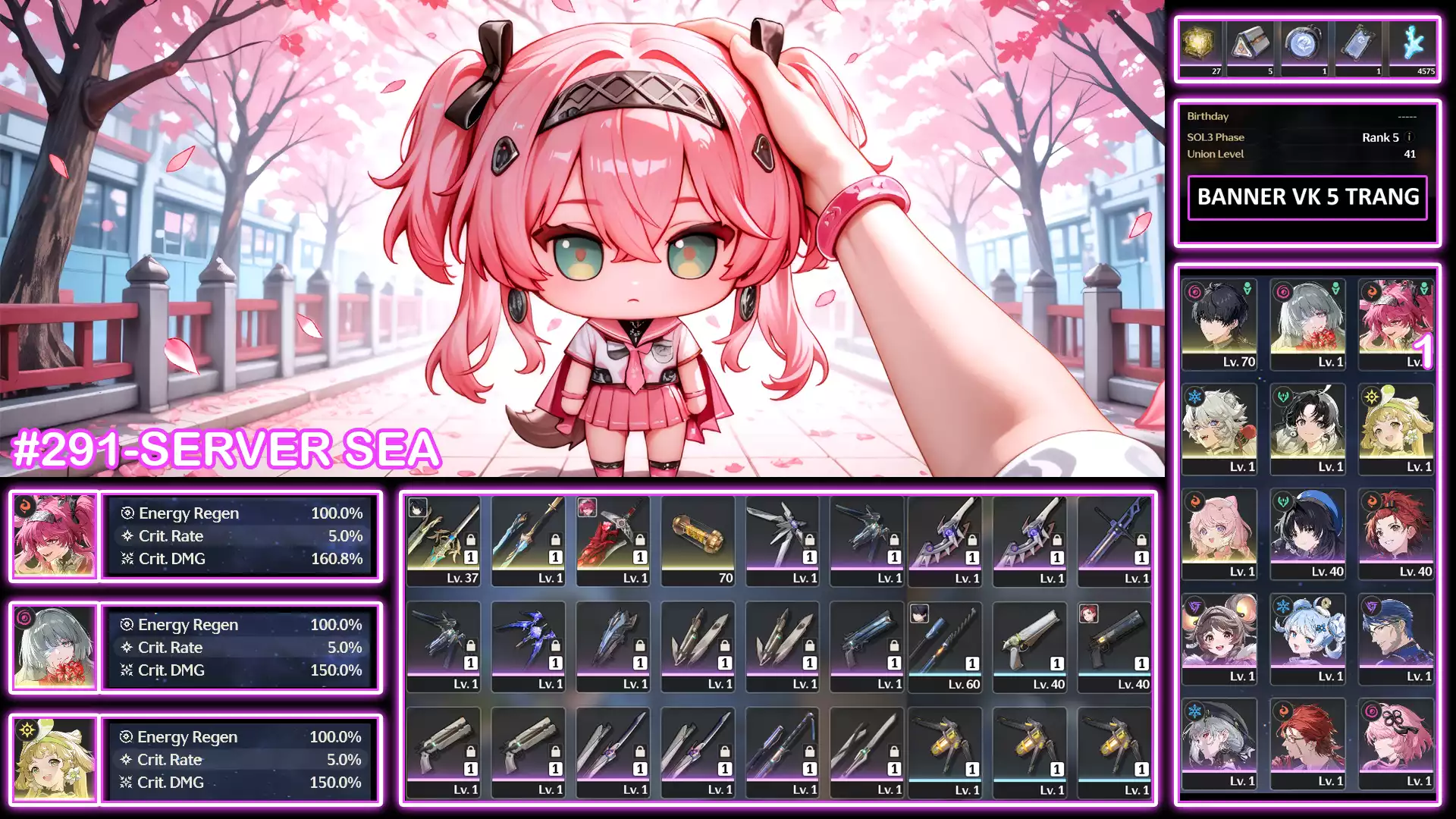 Lupa C1R1 + Phrolova + lingyang + jianxin + verina + encore ( sever sea )